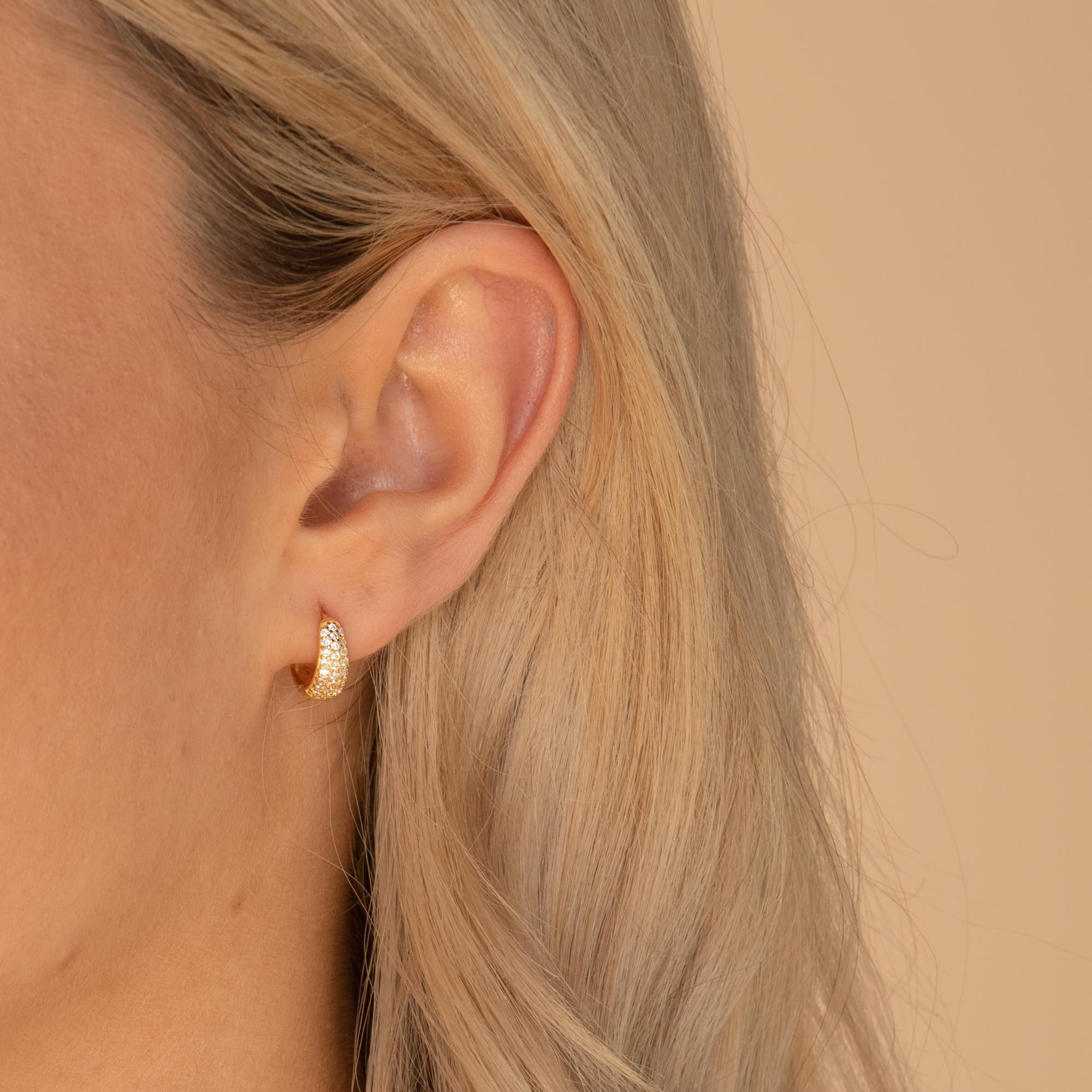 Sapphire Thick Dome Huggie Earrings - Camile & Stone