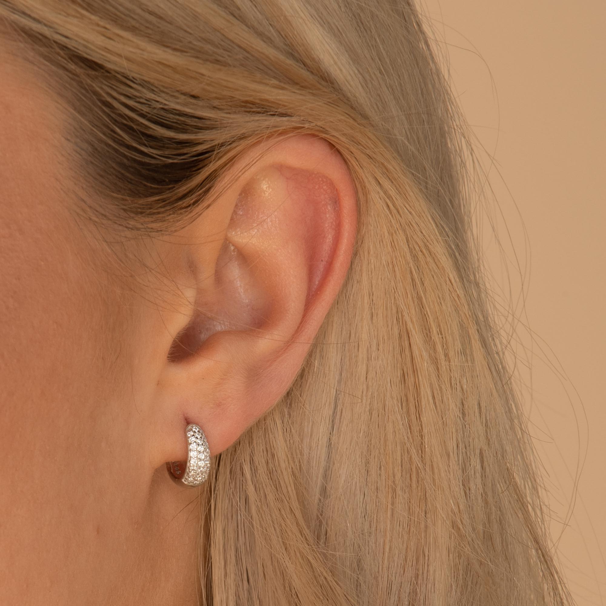 Sapphire Thick Dome Huggie Earrings - Camile & Stone