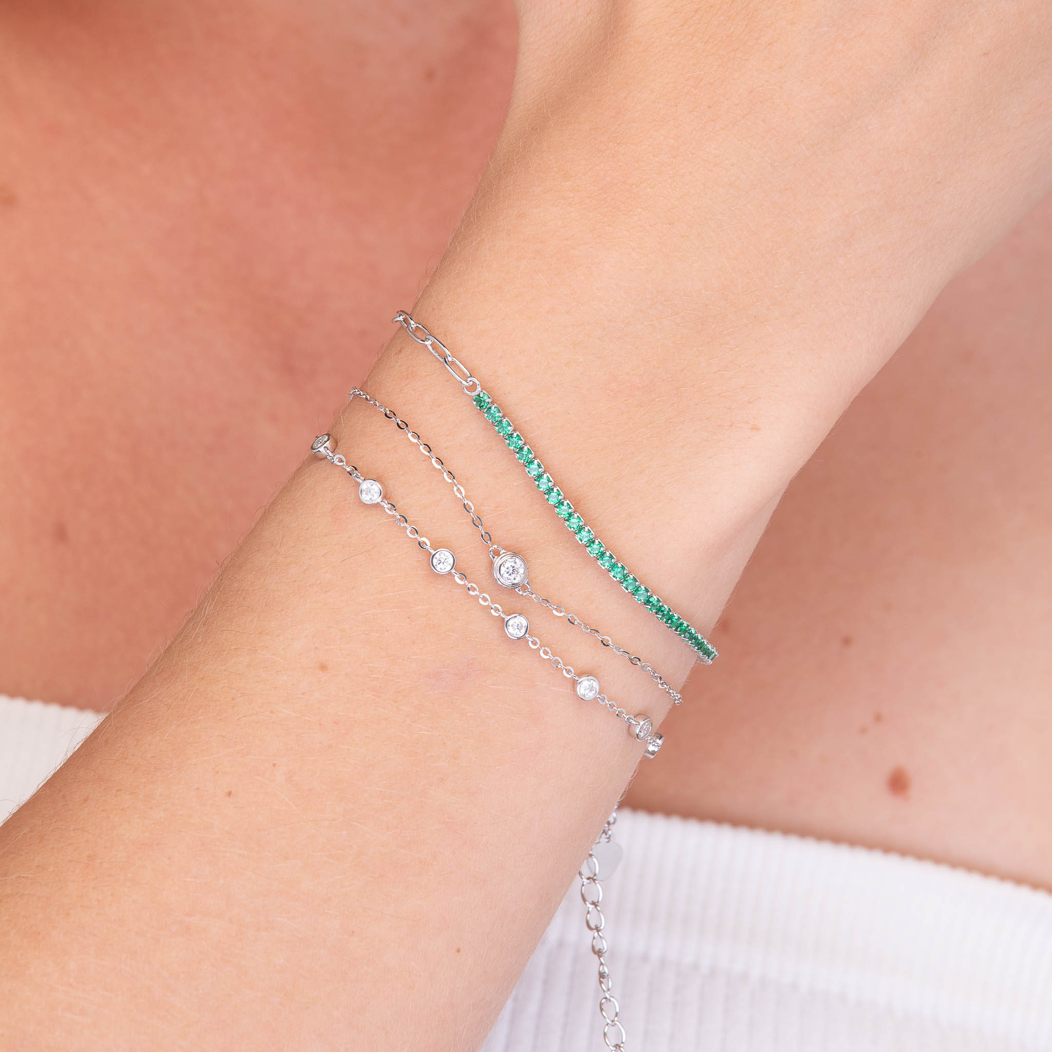 Satellite Moissanite Chain Bracelet - Camile & Stone