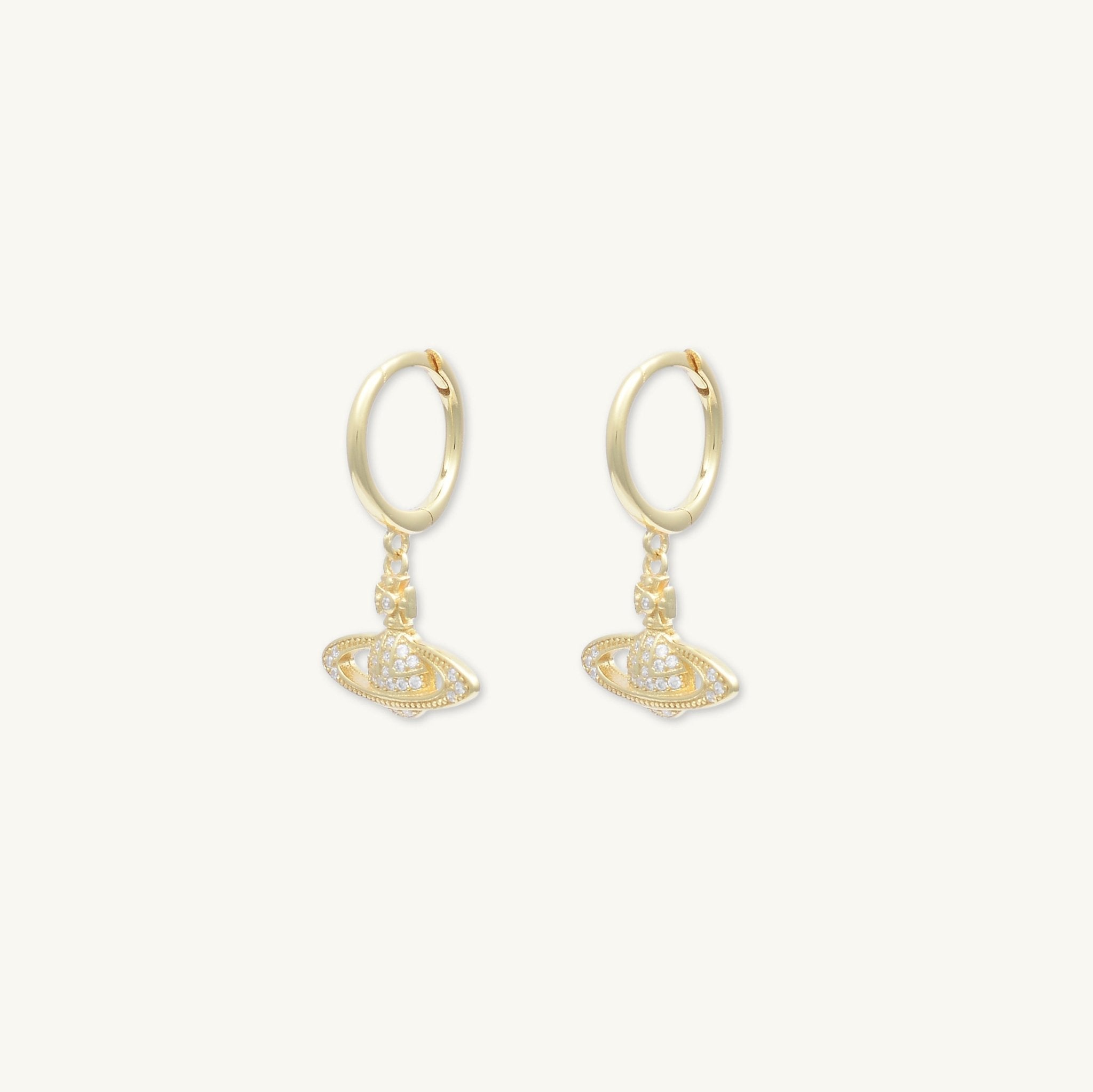 Saturn Planet Huggie Earrings - Camile & Stone