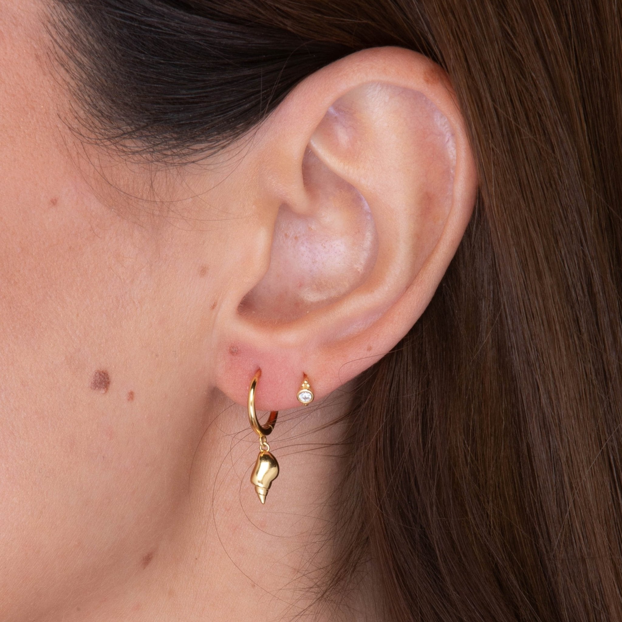 Shell Huggie Hoop Earrings - Camile & Stone