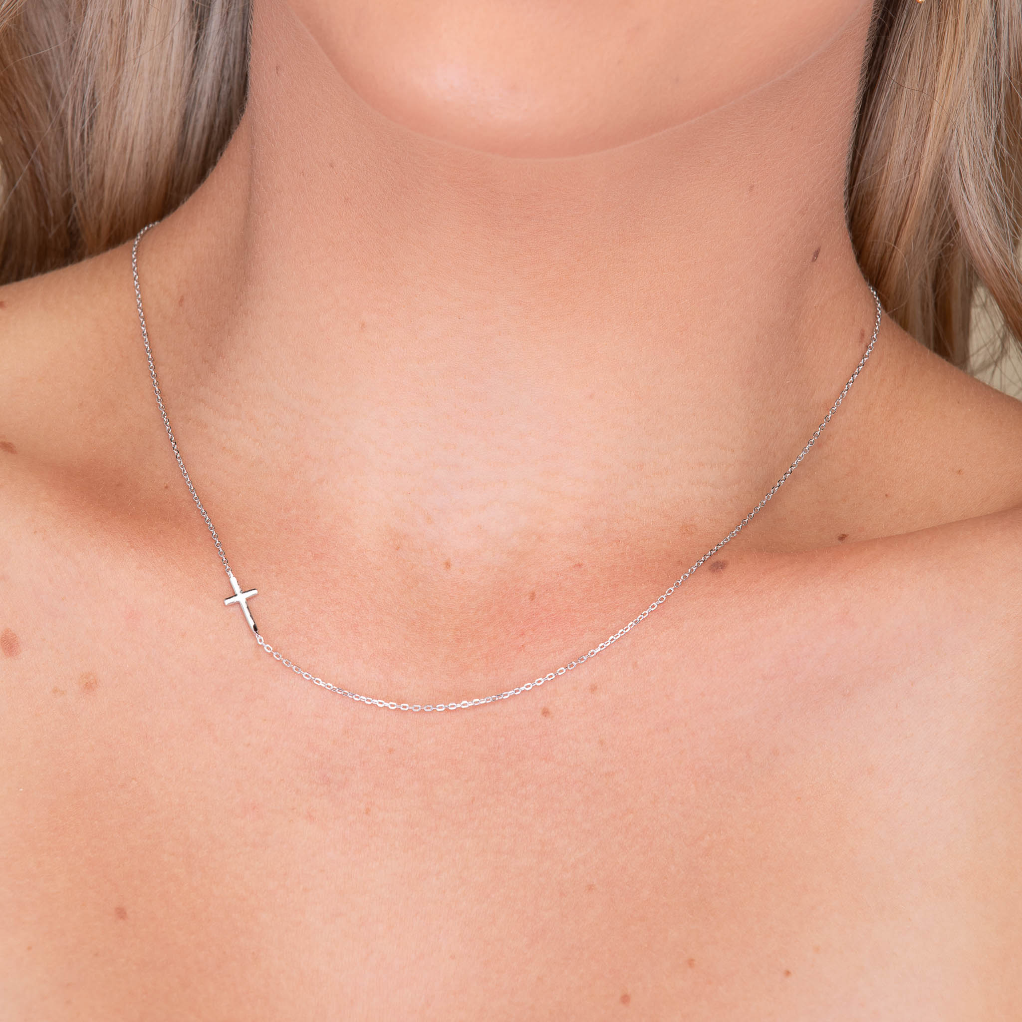 Sideways Cross Necklace - Camile & Stone
