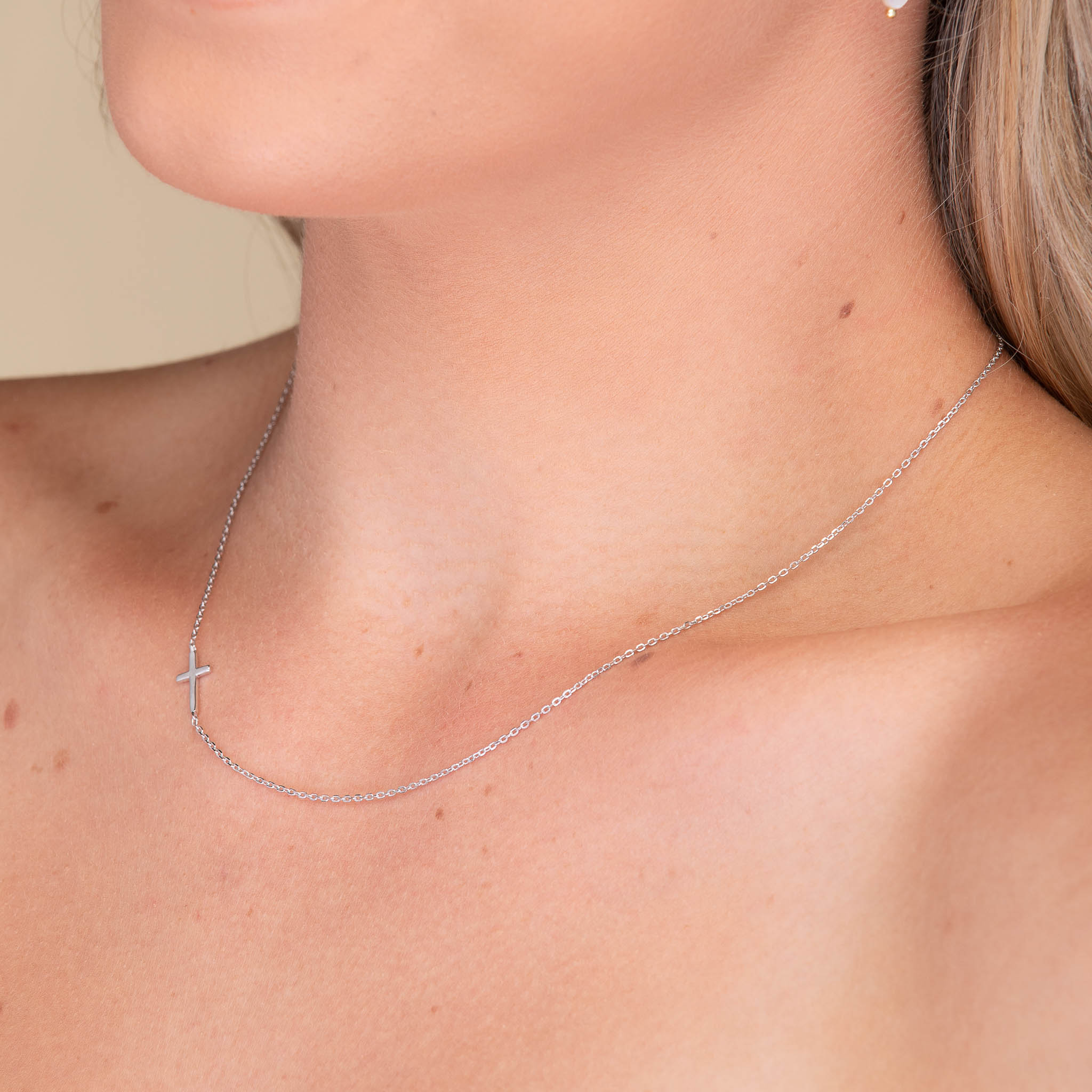 Sideways Cross Necklace - Camile & Stone