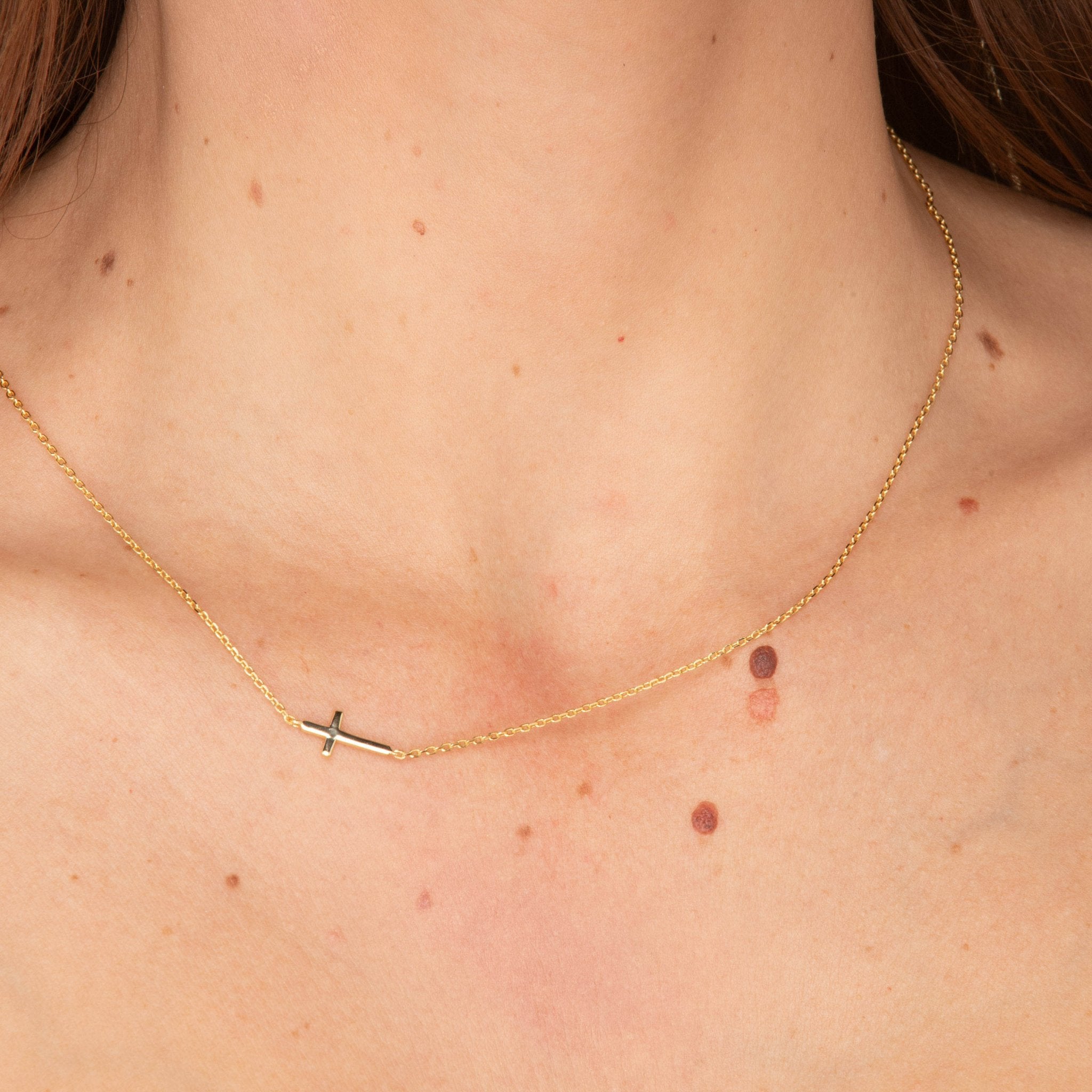 Sideways Cross Necklace - Camile & Stone