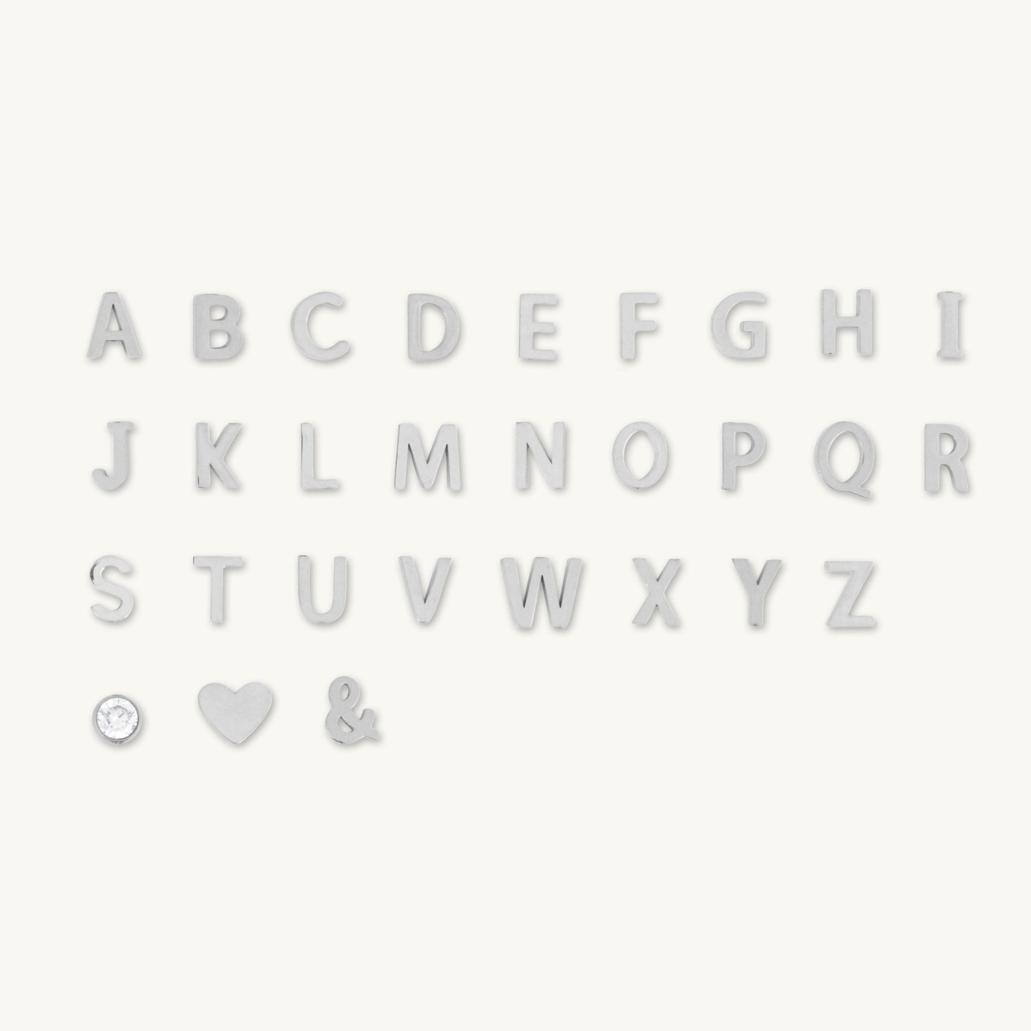 Sideways Single Initial Letter Solid Heart Necklace - Camile & Stone