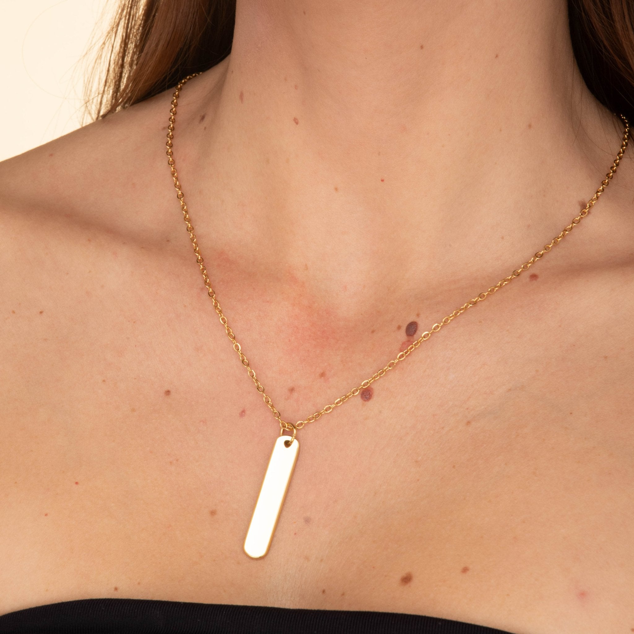 Slim Dog Tag Engraved Personalised Necklace - Camile & Stone