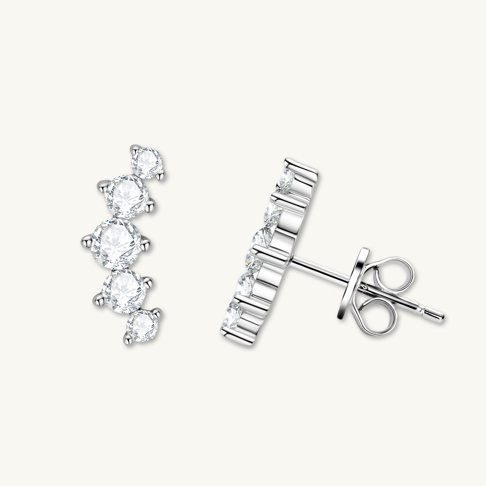 Smile Solitaire Moissanite Stud Earrings - Camile & Stone