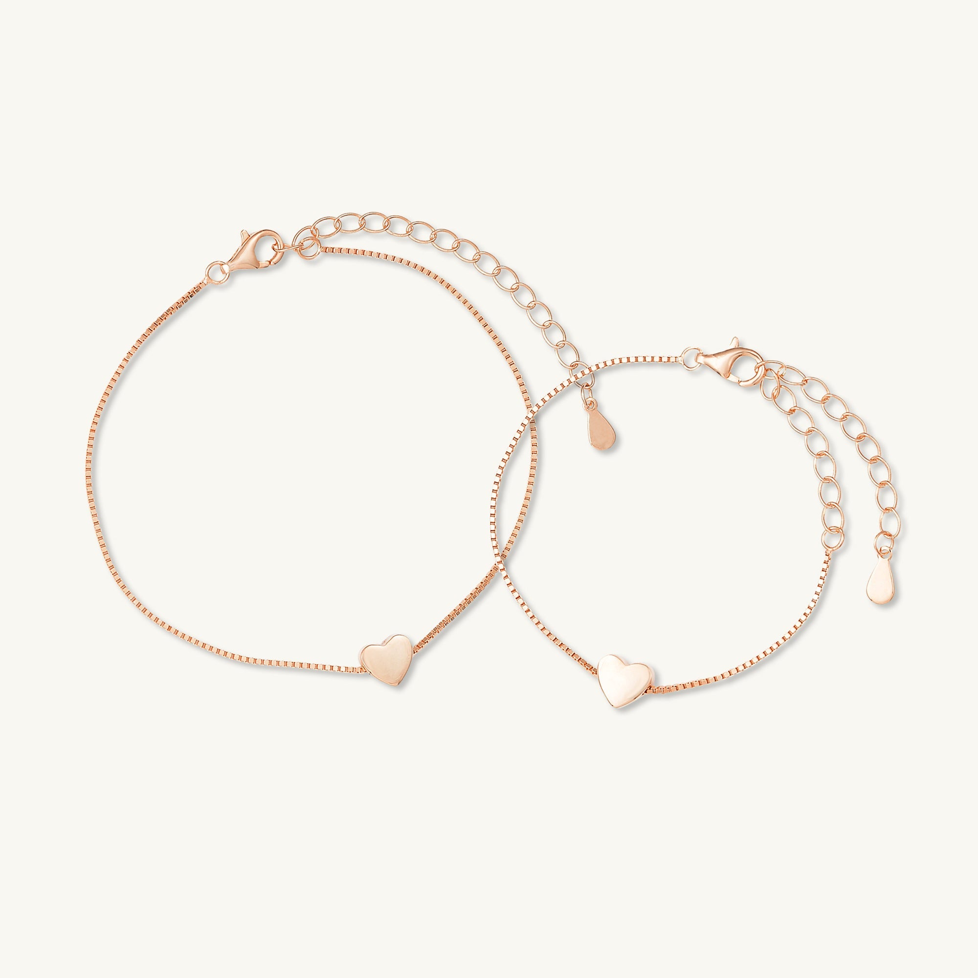 Solid Heart Chain Bracelet - Mum & Me Set - Camile & Stone