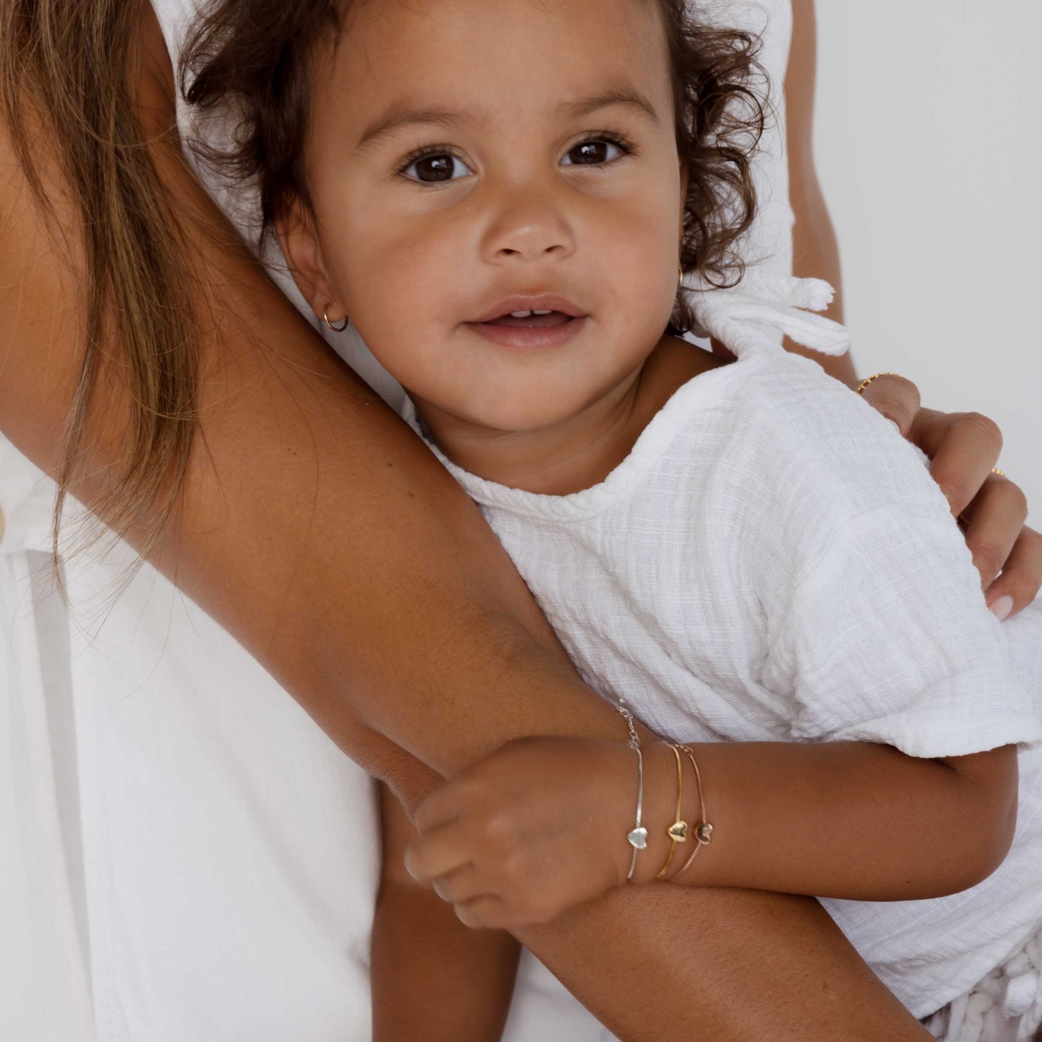 Solid Heart Chain Bracelet - Mum & Me Set - Camile & Stone