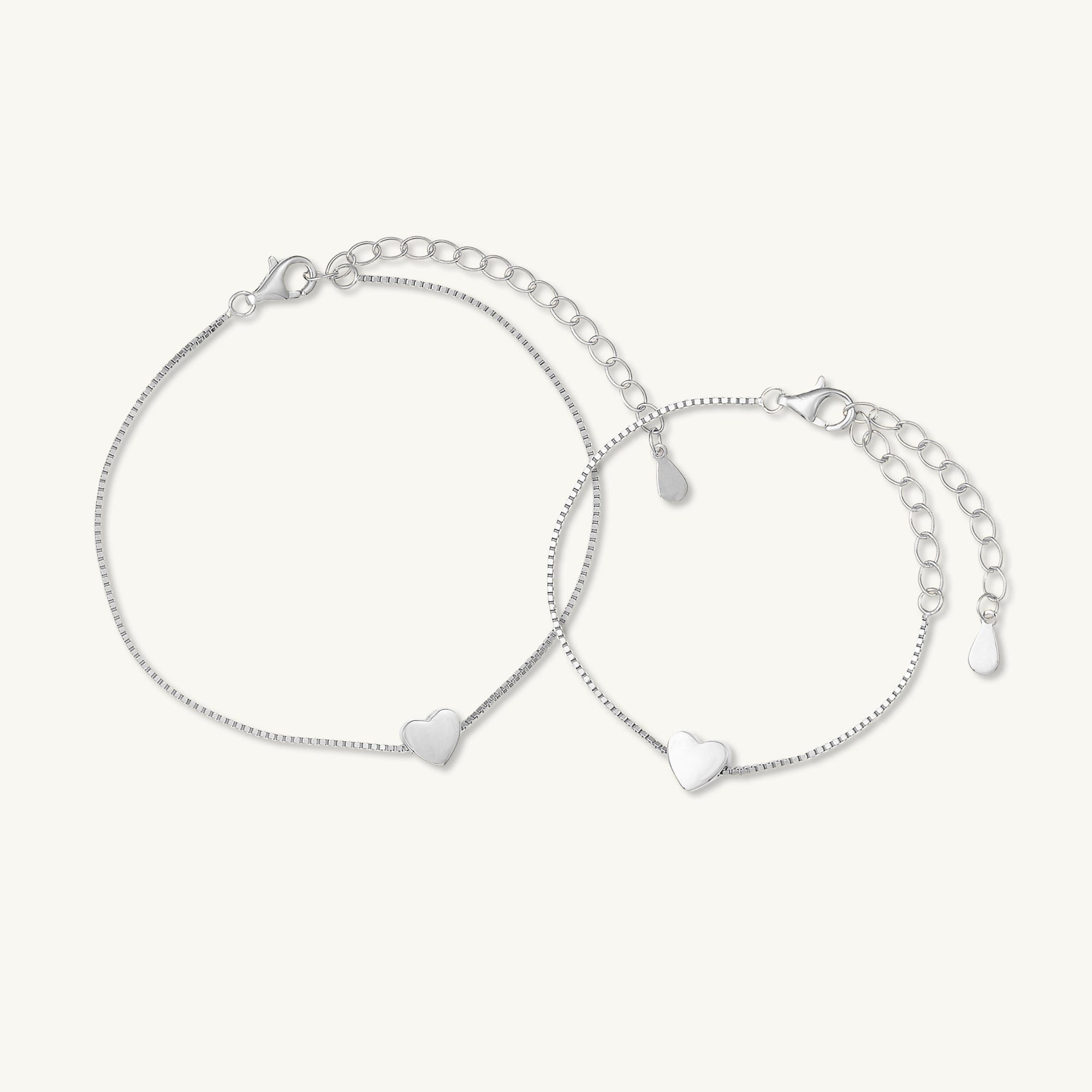 Solid Heart Chain Bracelet - Mum & Me Set - Camile & Stone