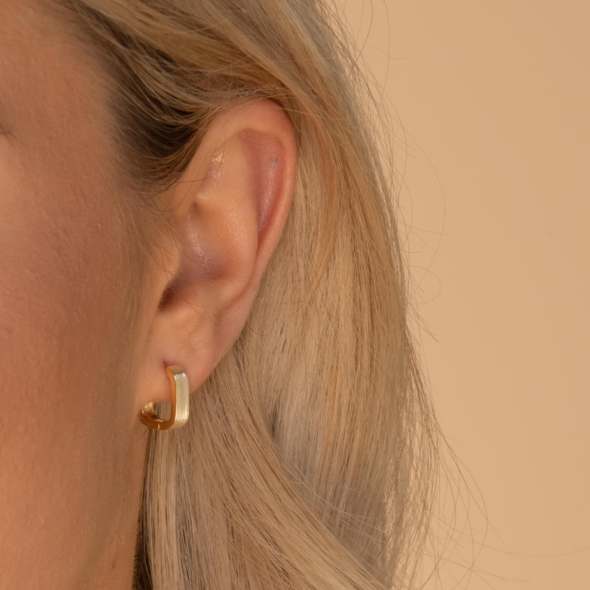 Square Matte Huggie Earrings - Camile & Stone