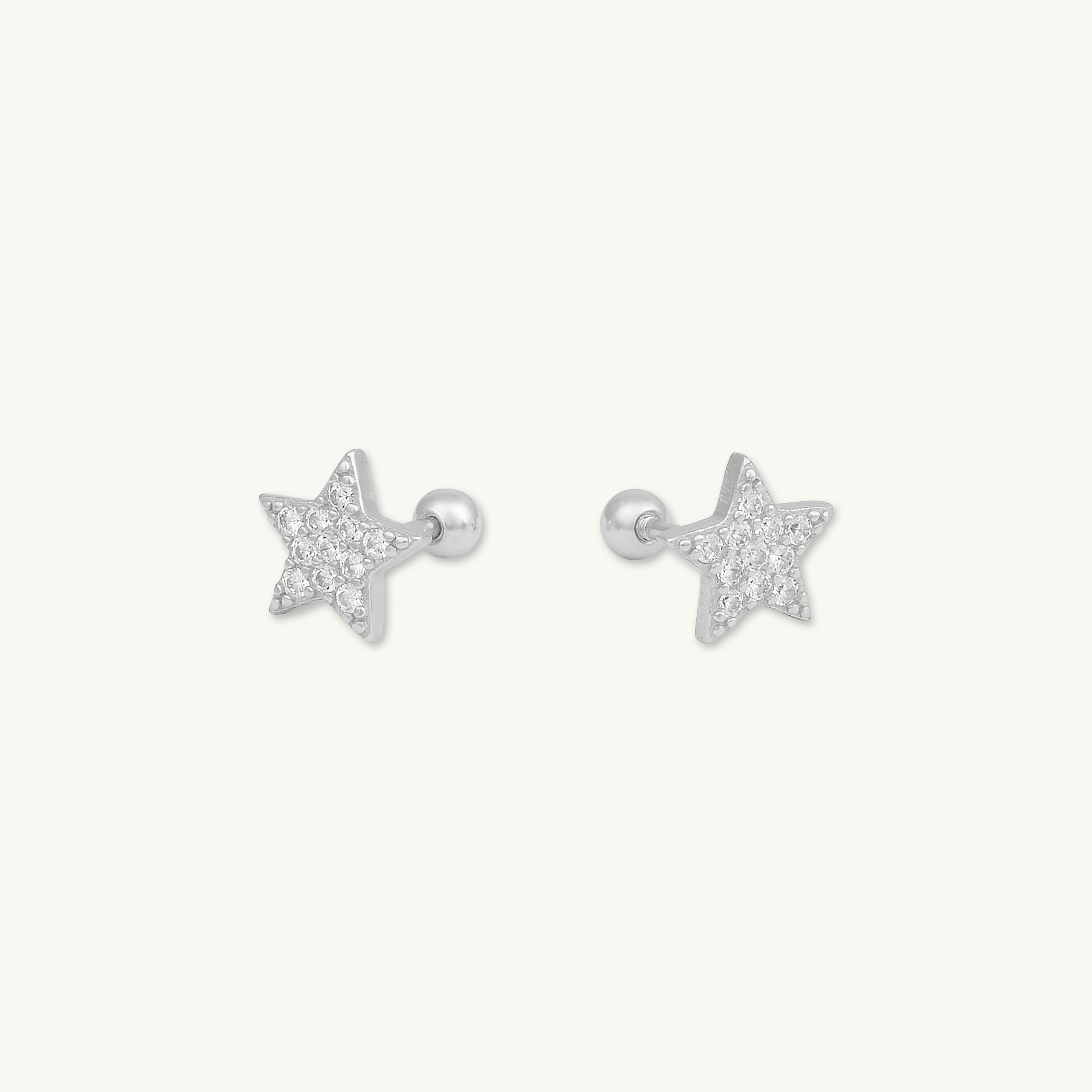Star Sapphire Barbell Stud Cartilage Earrings - Camile & Stone