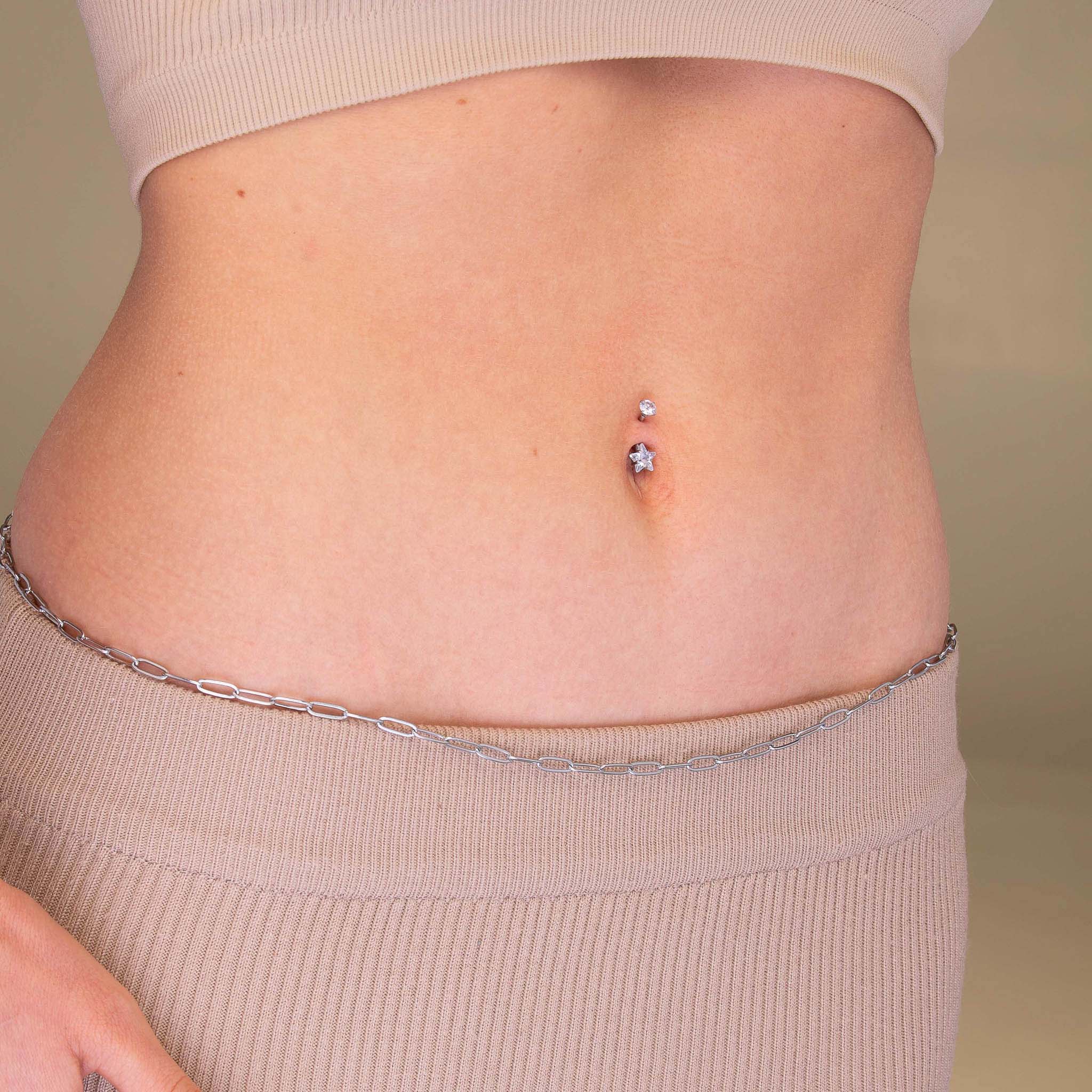 Star Sapphire Titanium Belly Ring - Camile & Stone