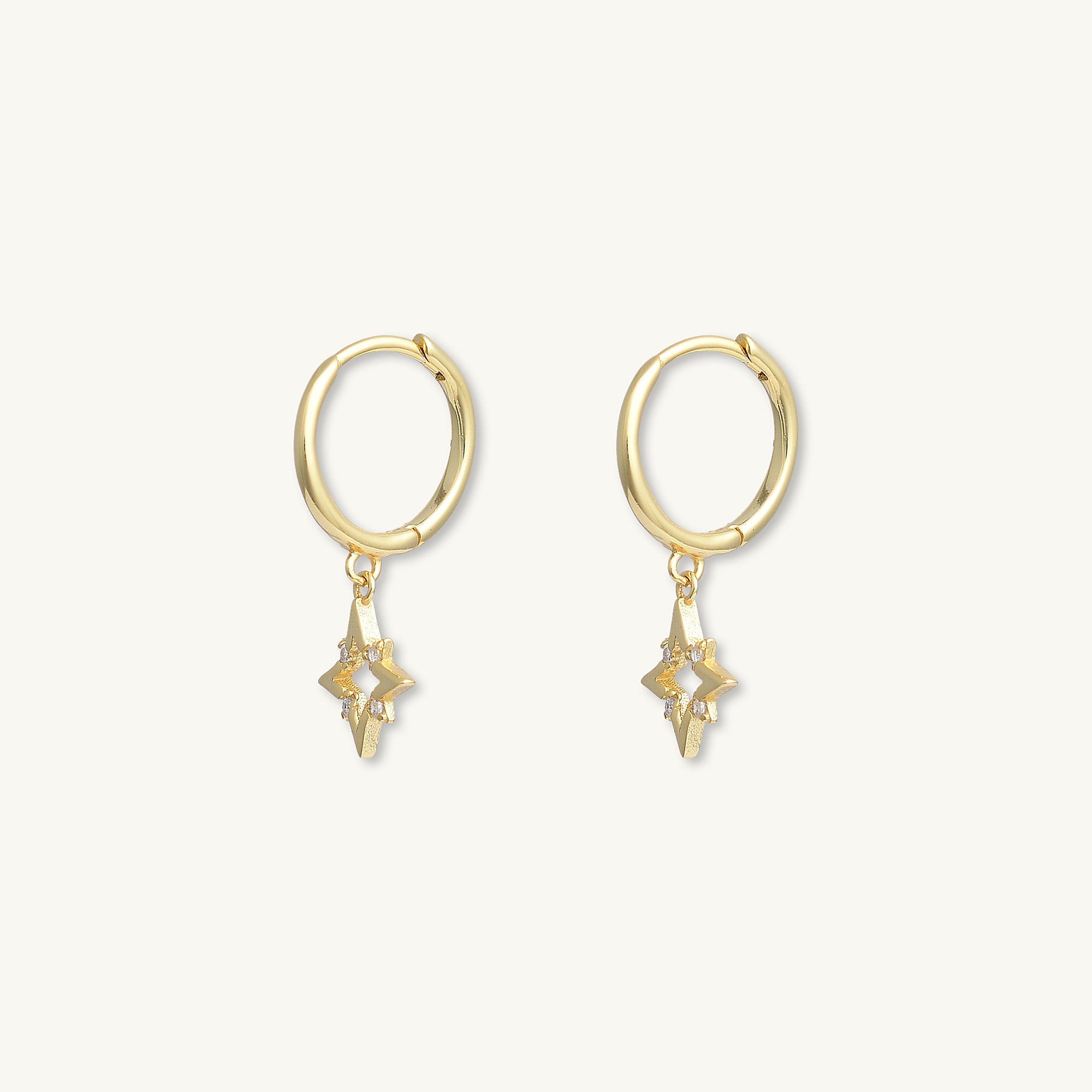 Star Zirconia Dangle Huggie Earrings - Camile & Stone