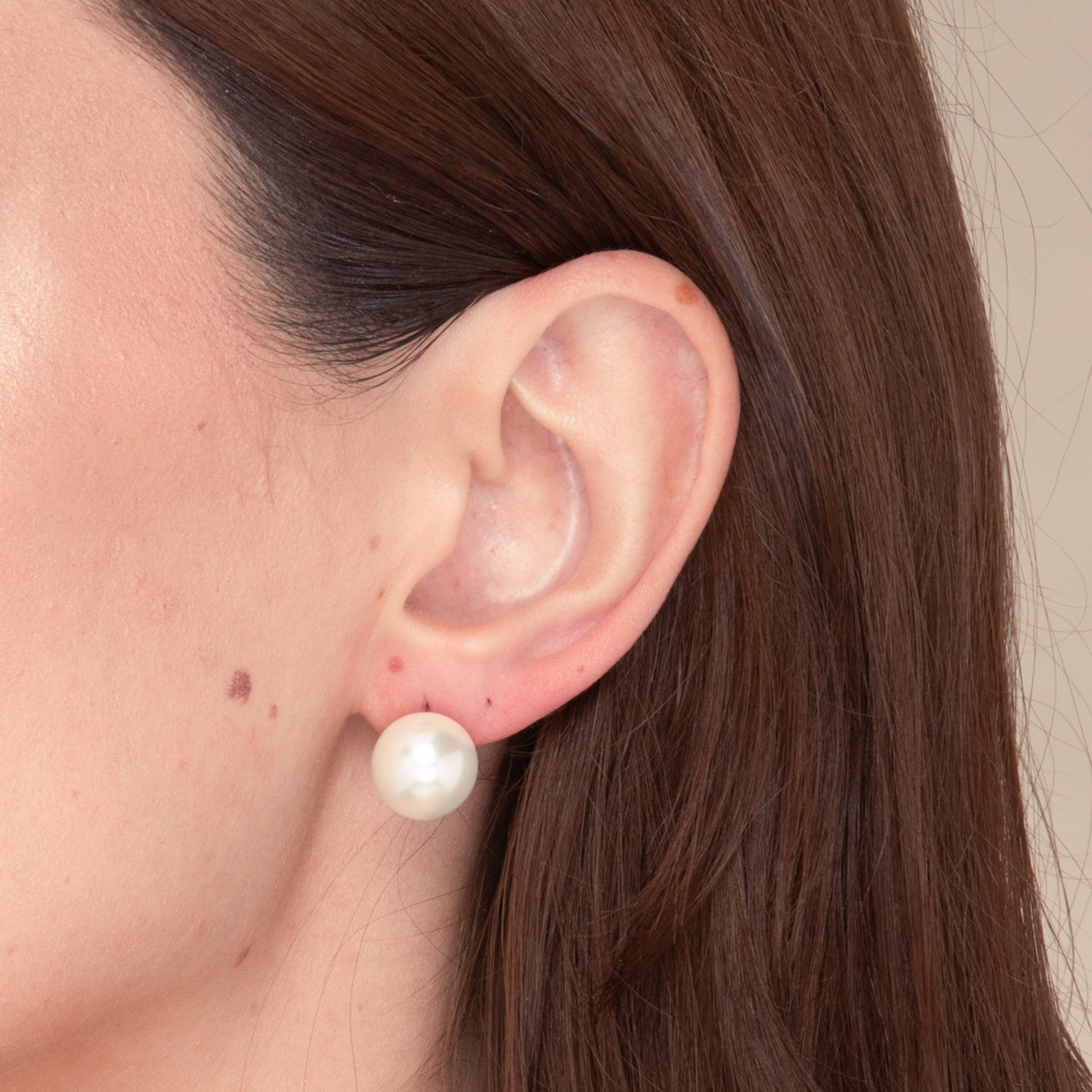 Statement Freshwater White Pearl Stud Earrings - Camile & Stone