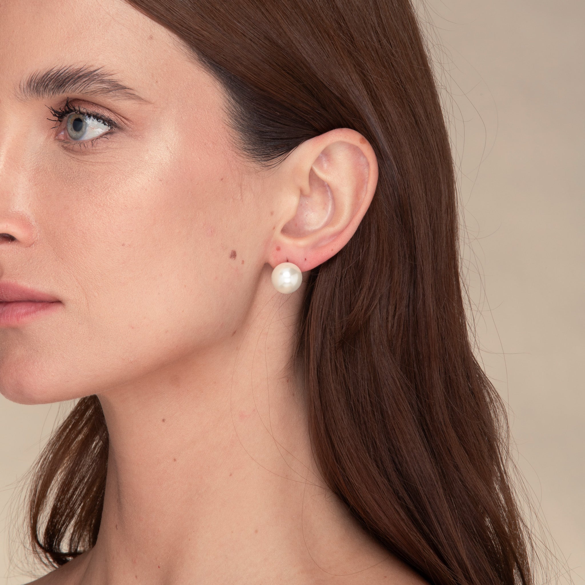 Statement Freshwater White Pearl Stud Earrings - Camile & Stone
