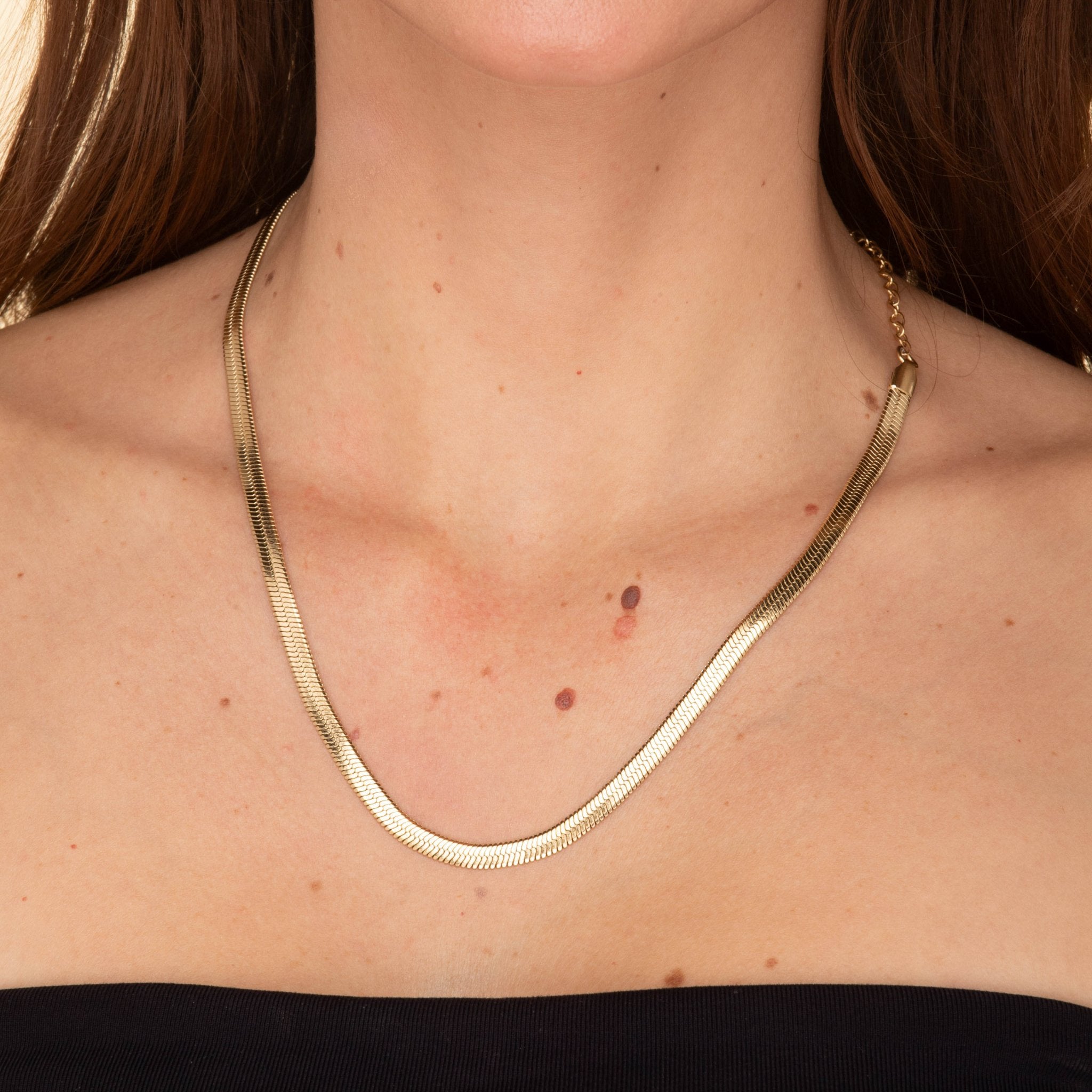 Statement Herringbone Chain Necklace - Camile & Stone