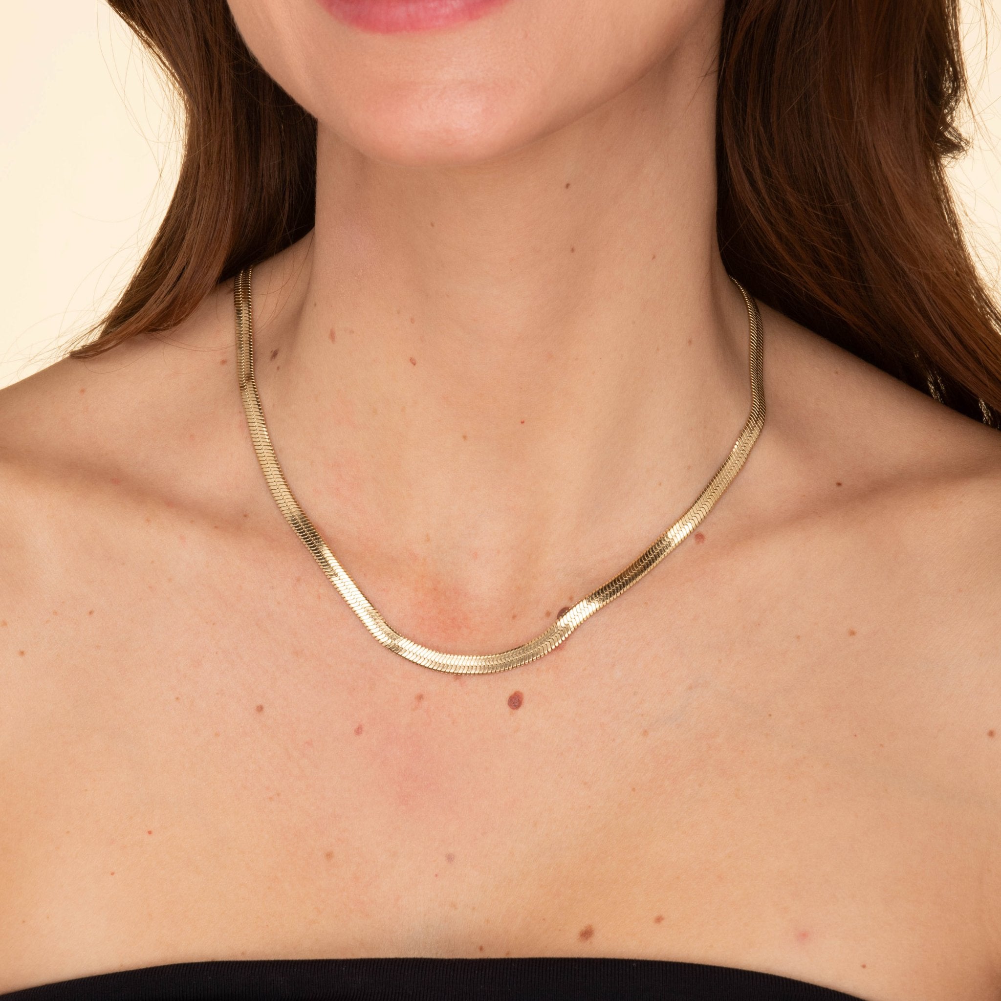 Statement Herringbone Chain Necklace - Camile & Stone