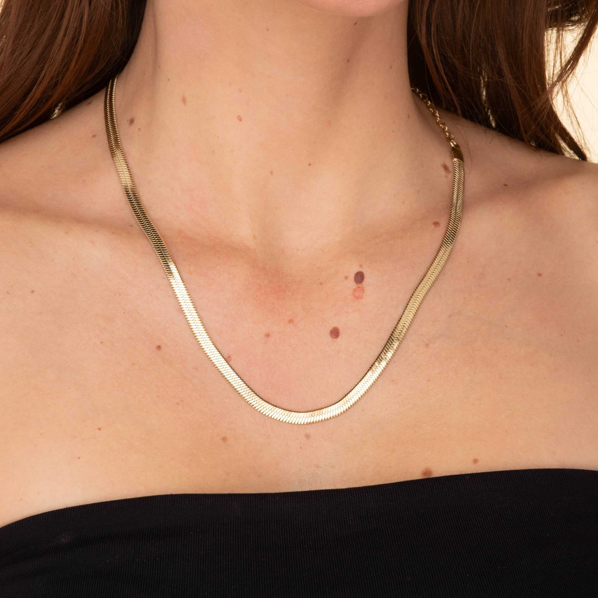 Statement Herringbone Chain Necklace - Camile & Stone