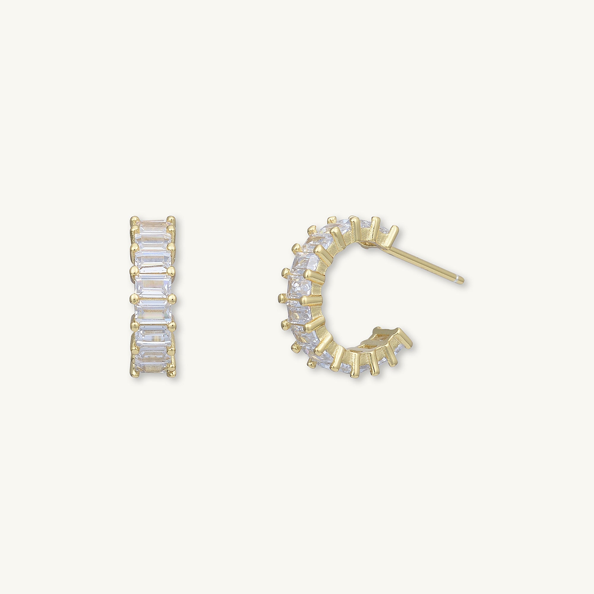 Statement Zirconia Huggie Hoop Earrings - Camile & Stone