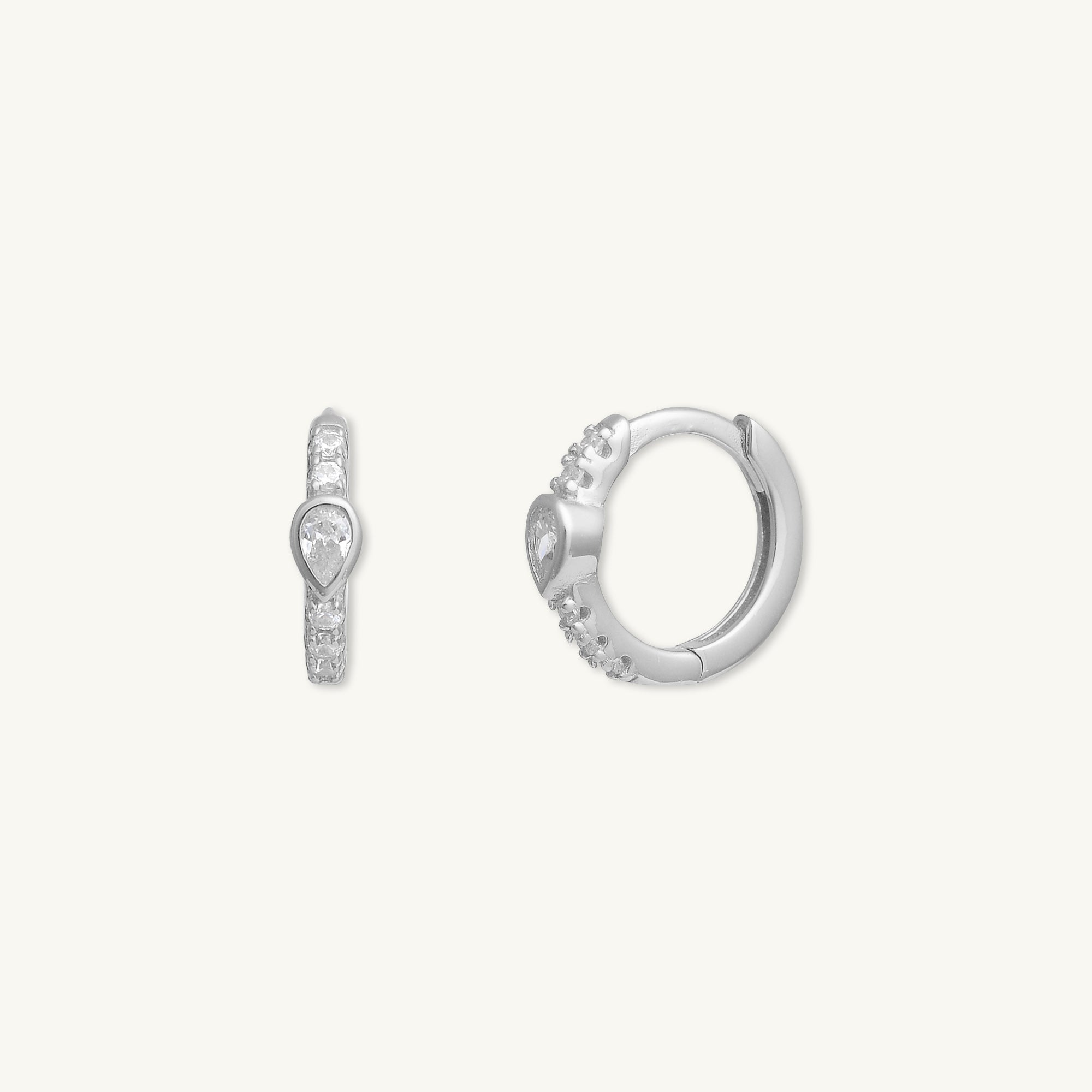 Teardrop Zirconia Huggie Earrings - Camile & Stone
