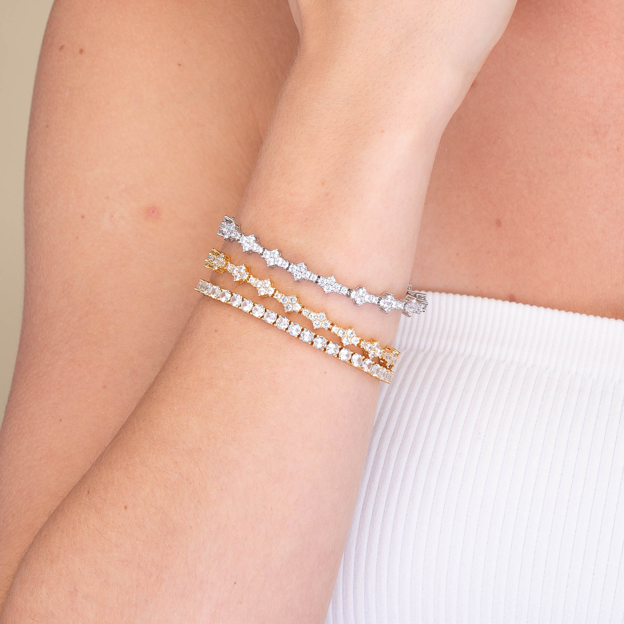 Tennis Clover Chain Unisex Bracelet - Camile & Stone