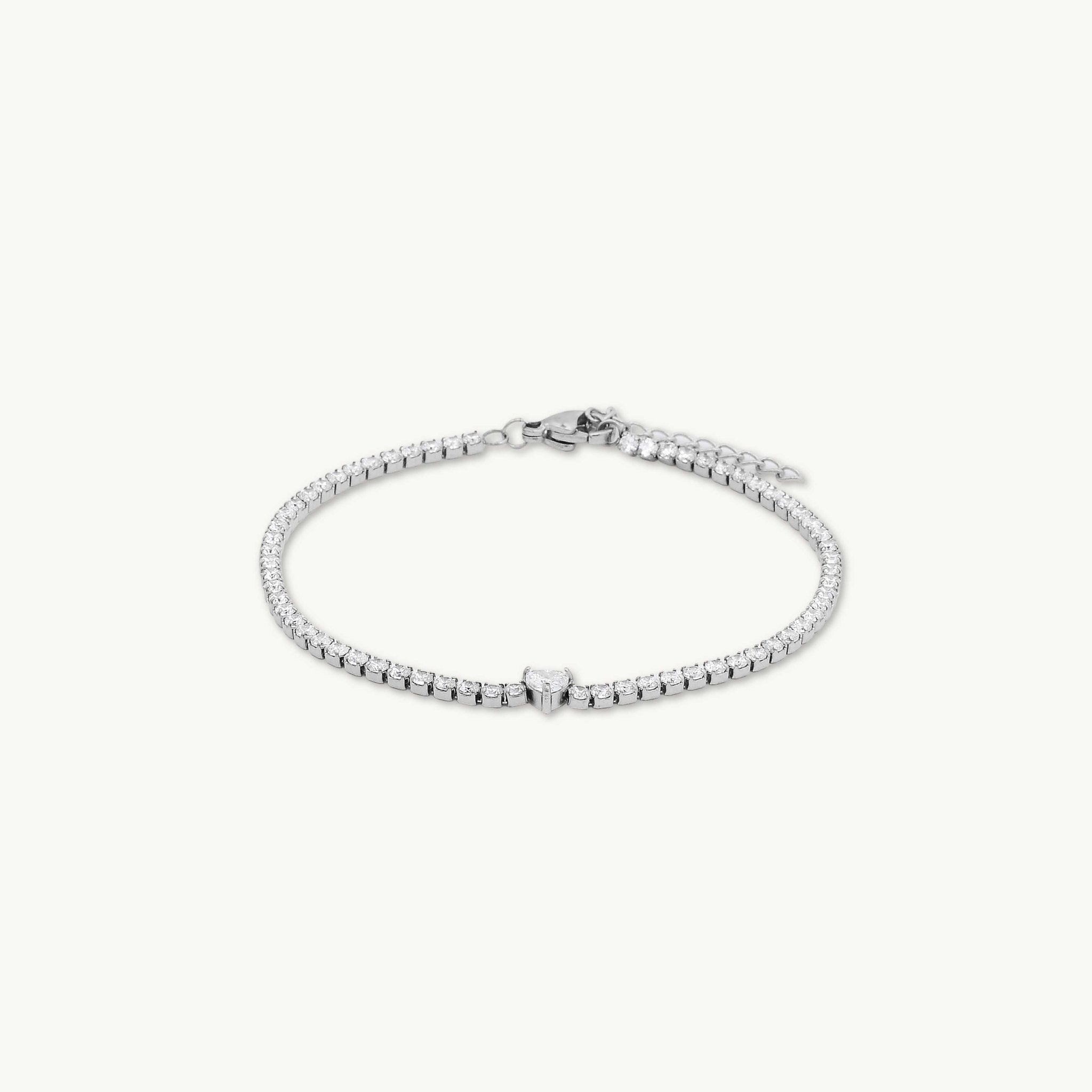 Tennis Heart Sapphire Bracelet - Camile & Stone