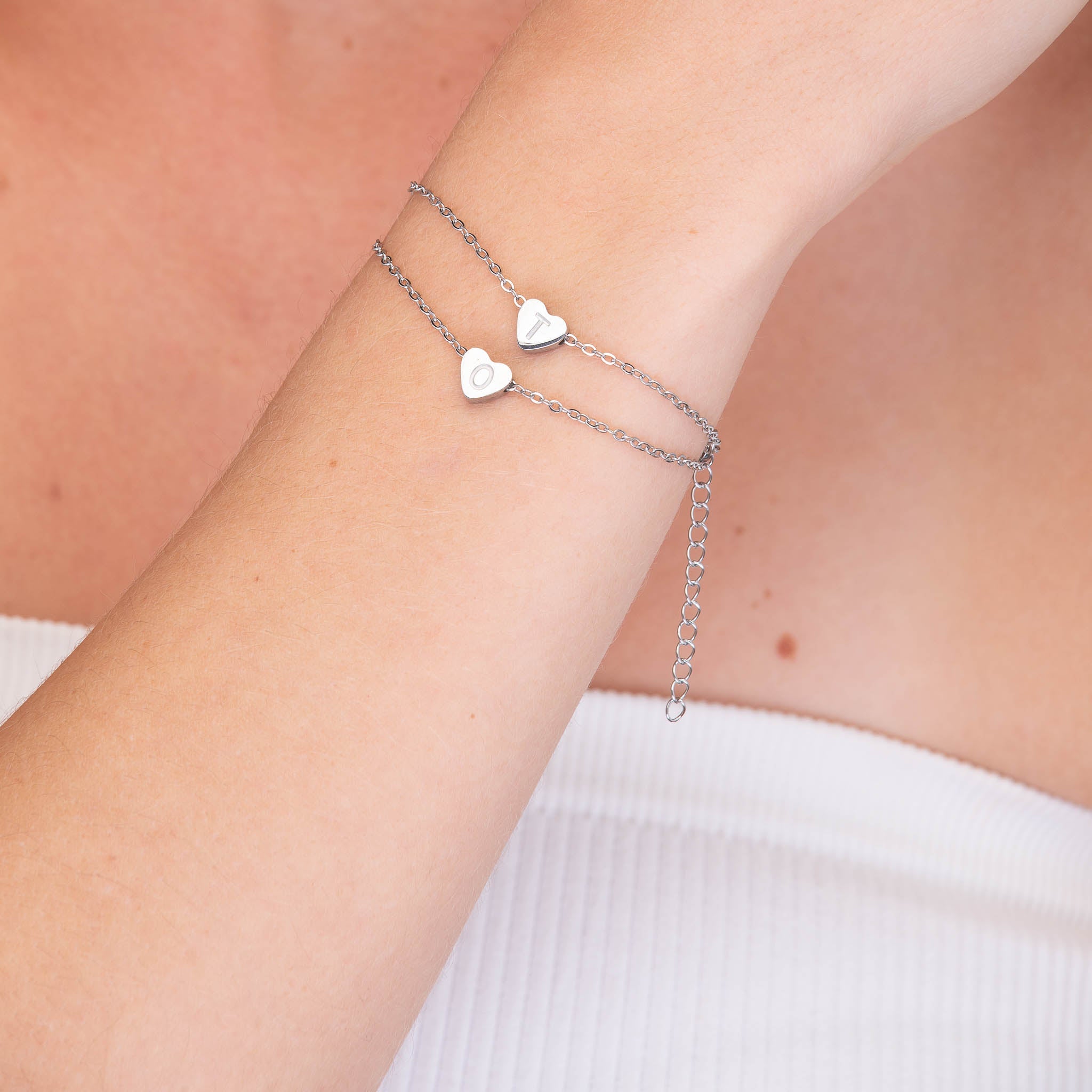 The Heart Pendant Initial Letter Bracelet - Camile & Stone