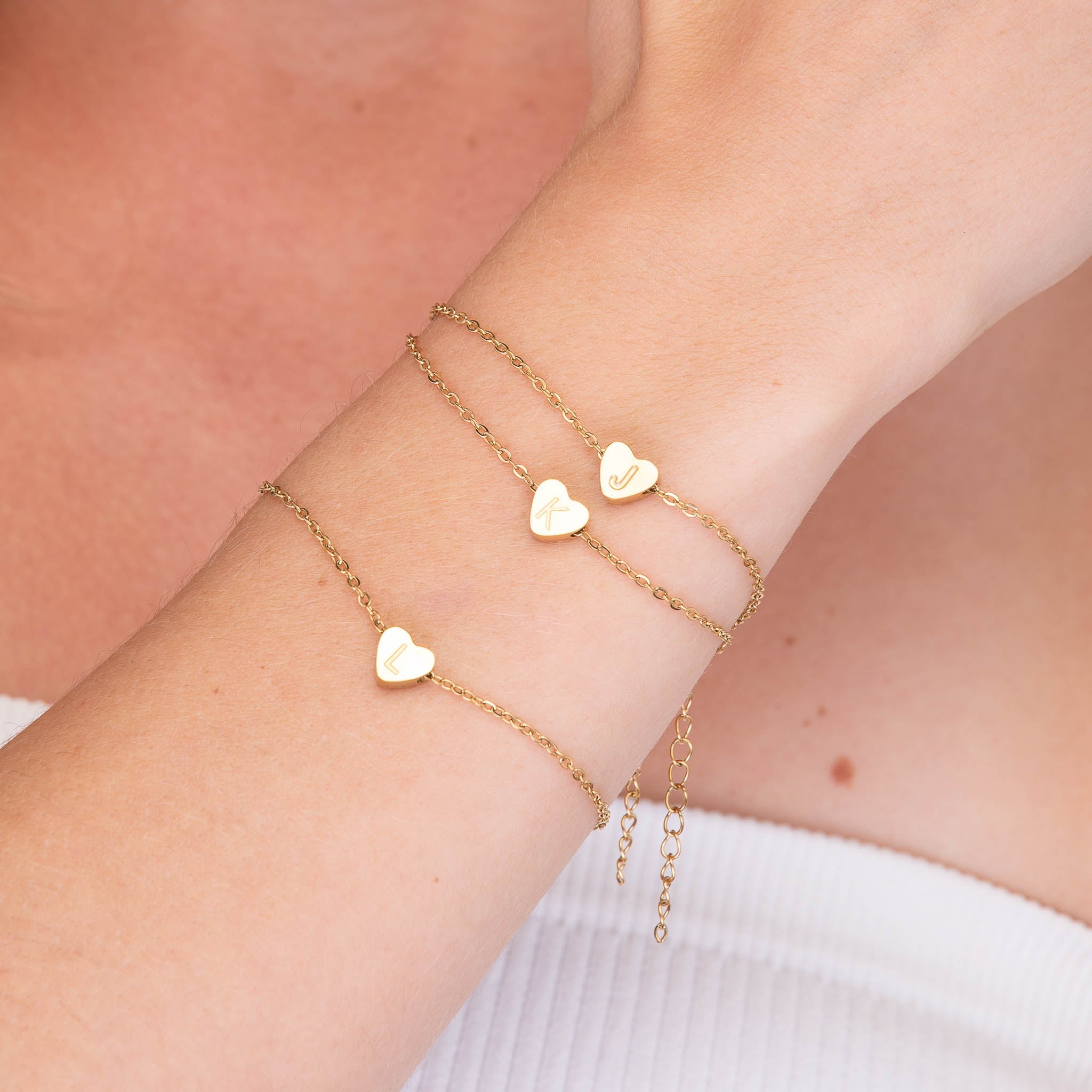 The Heart Pendant Initial Letter Bracelet - Camile & Stone