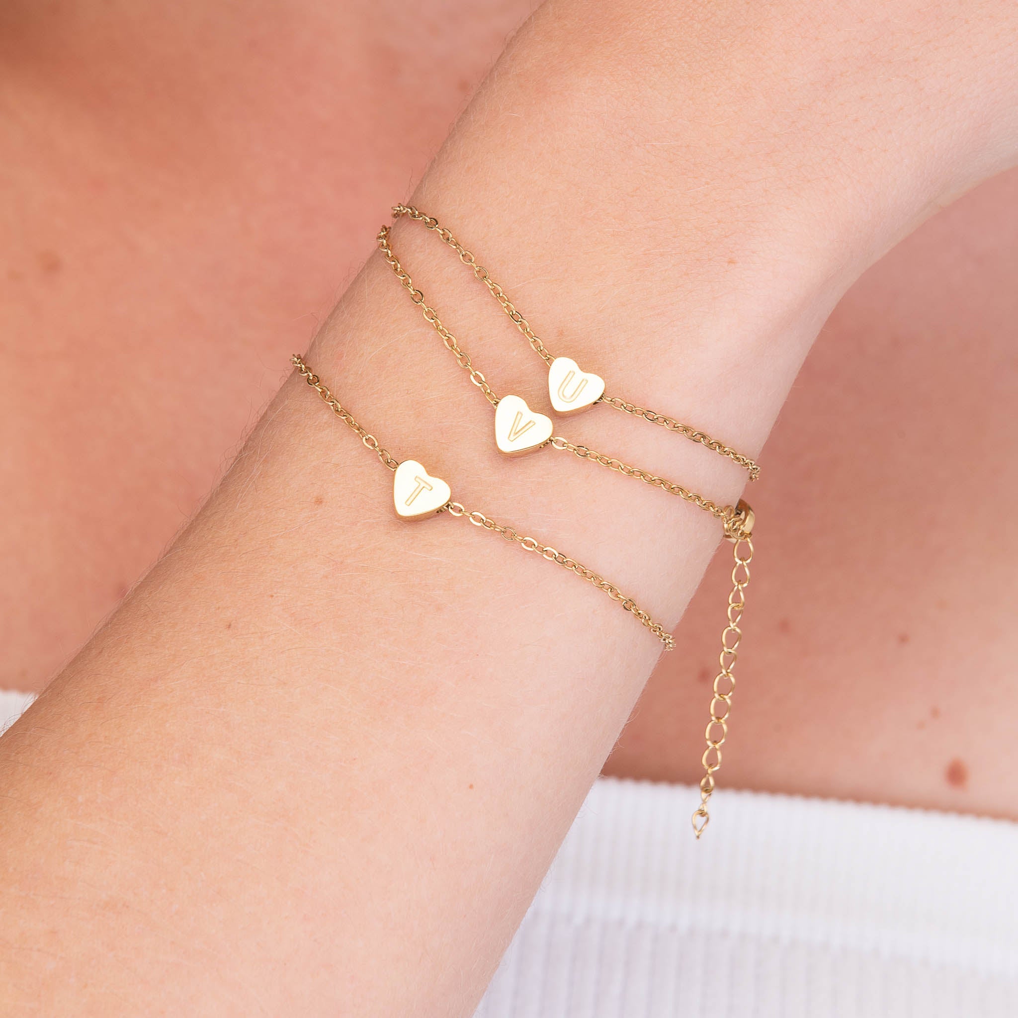 The Heart Pendant Initial Letter Bracelet - Camile & Stone