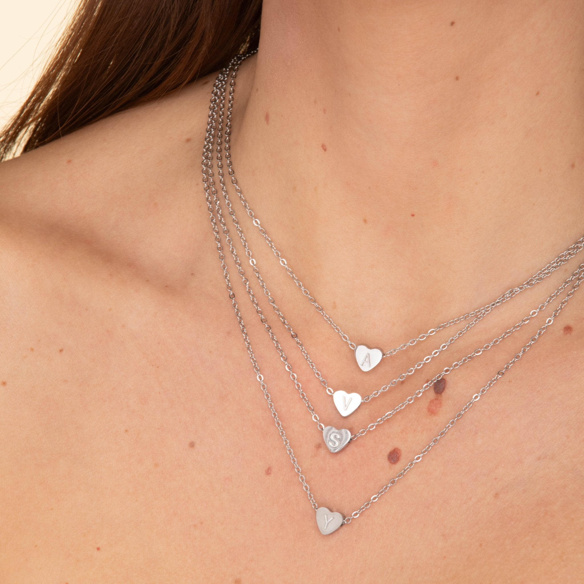 The Heart Pendant Initial Letter Necklace - Camile & Stone