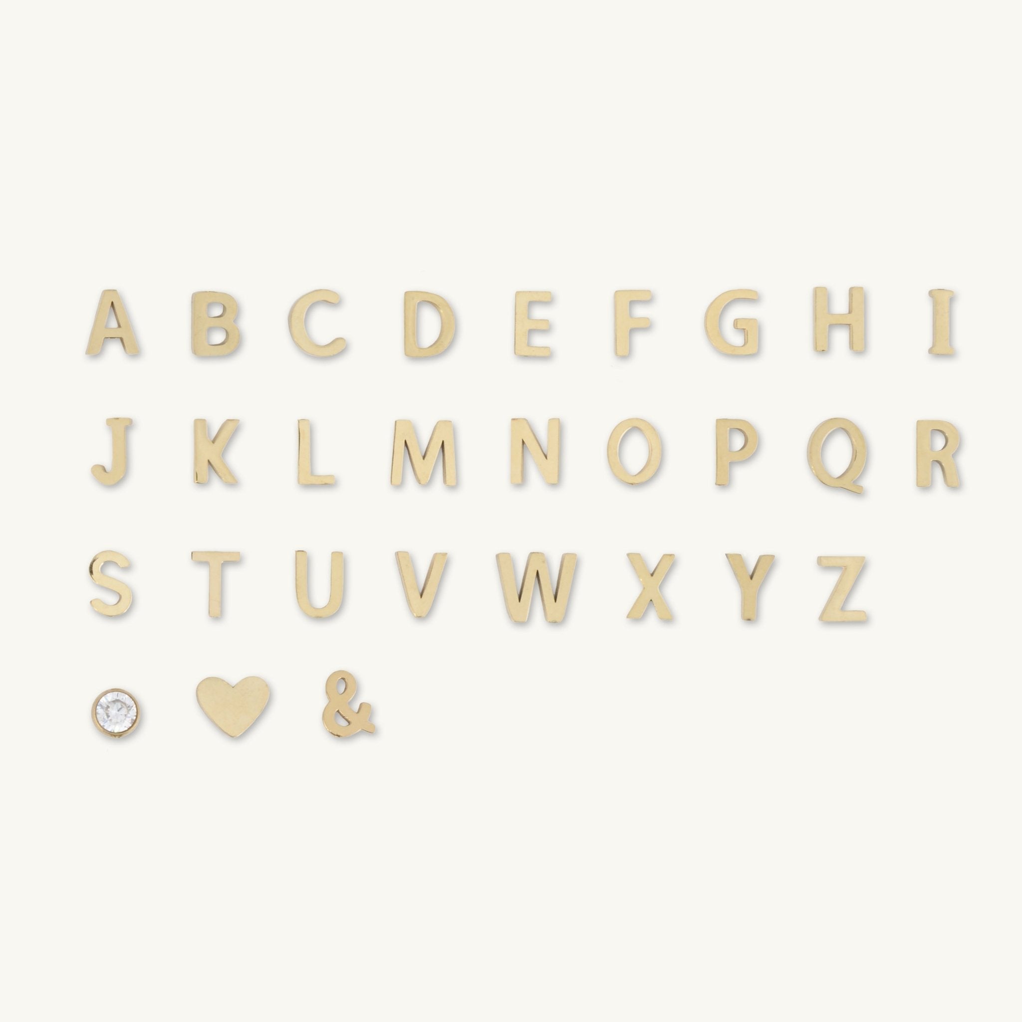 The Original Initial Letter Solid Heart Necklace - Camile & Stone