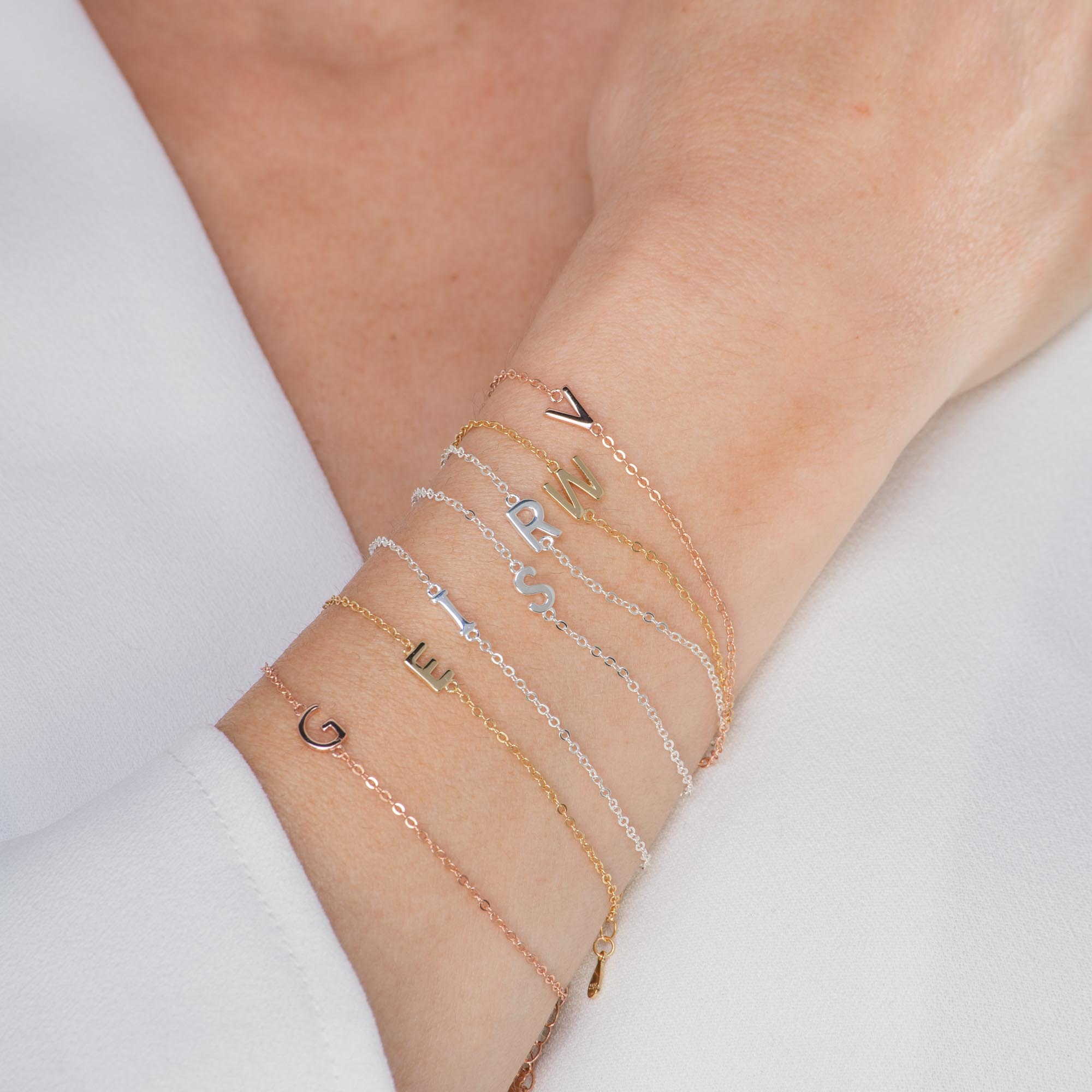 The Sideways Initial Letter Bracelet - Camile & Stone