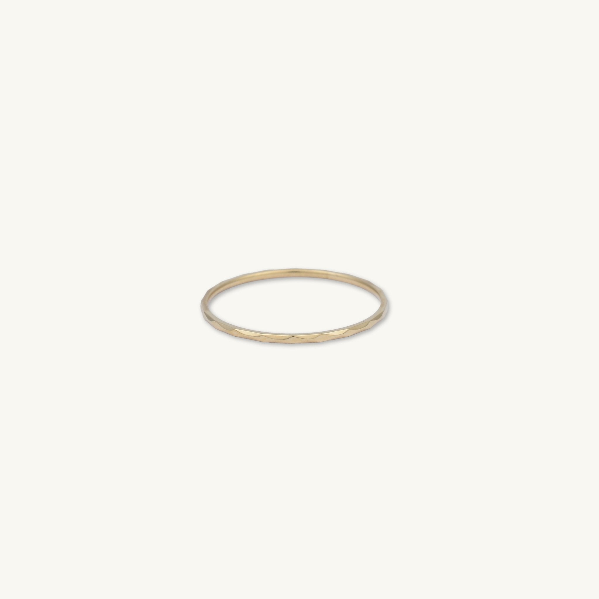 Thin Hammered Stacker Ring - Camile & Stone