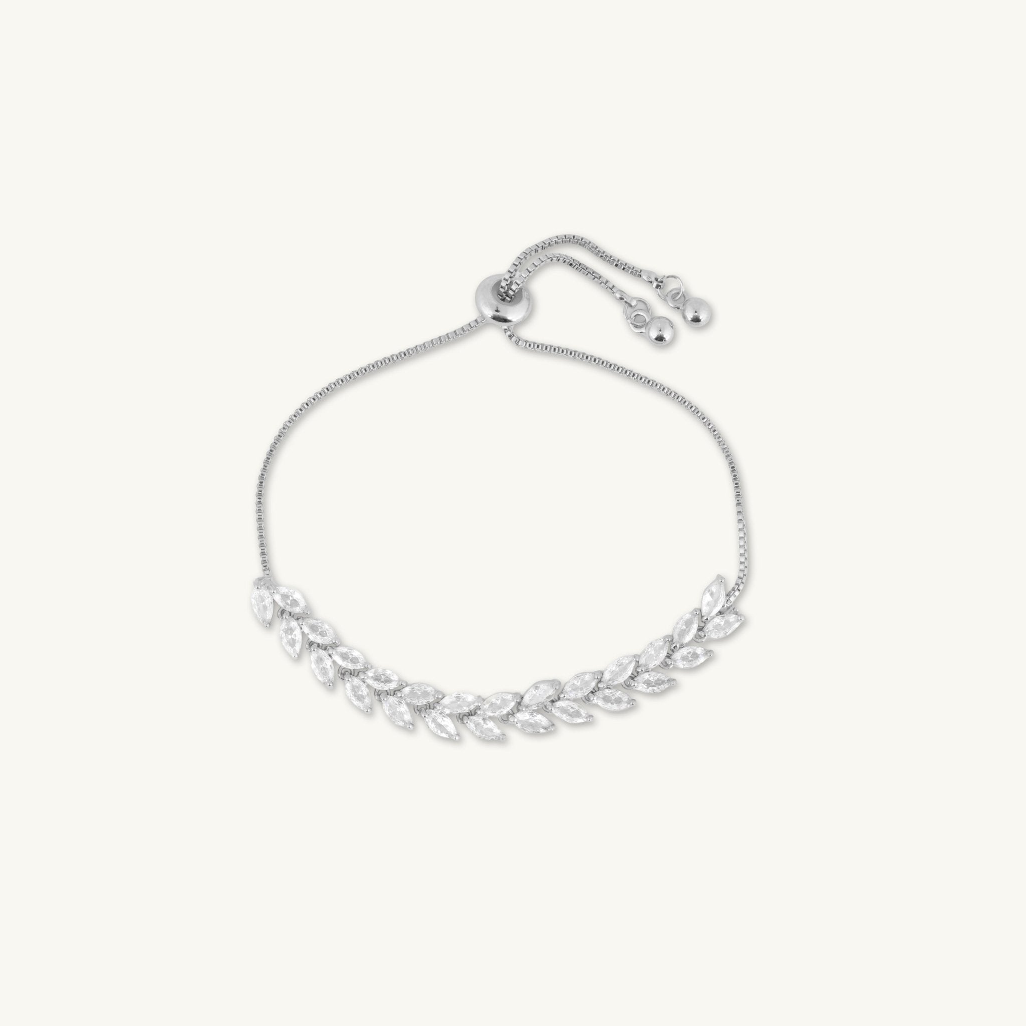 Tilly Leaf Tennis Chain Bracelet - Camile & Stone