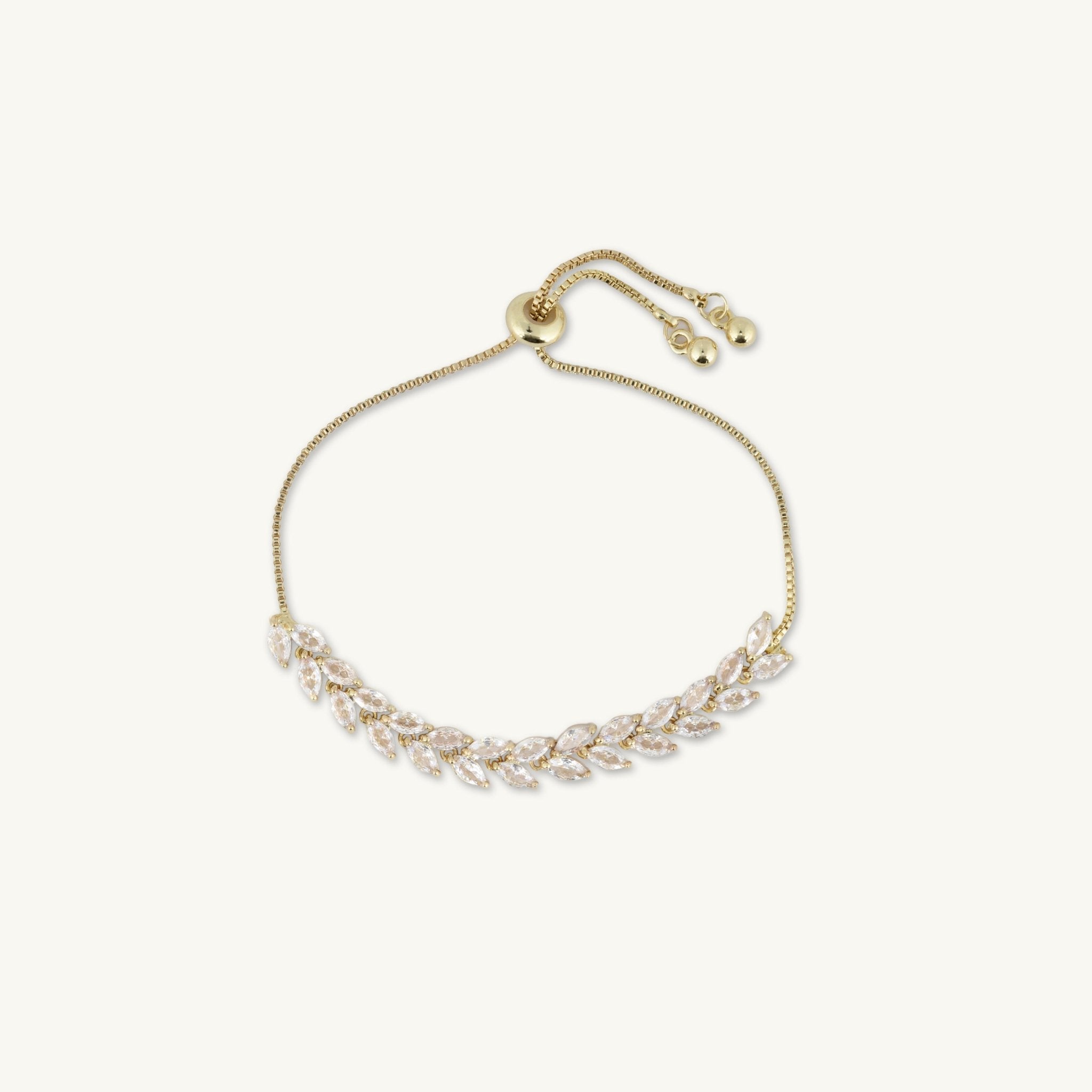 Tilly Leaf Tennis Chain Bracelet - Camile & Stone