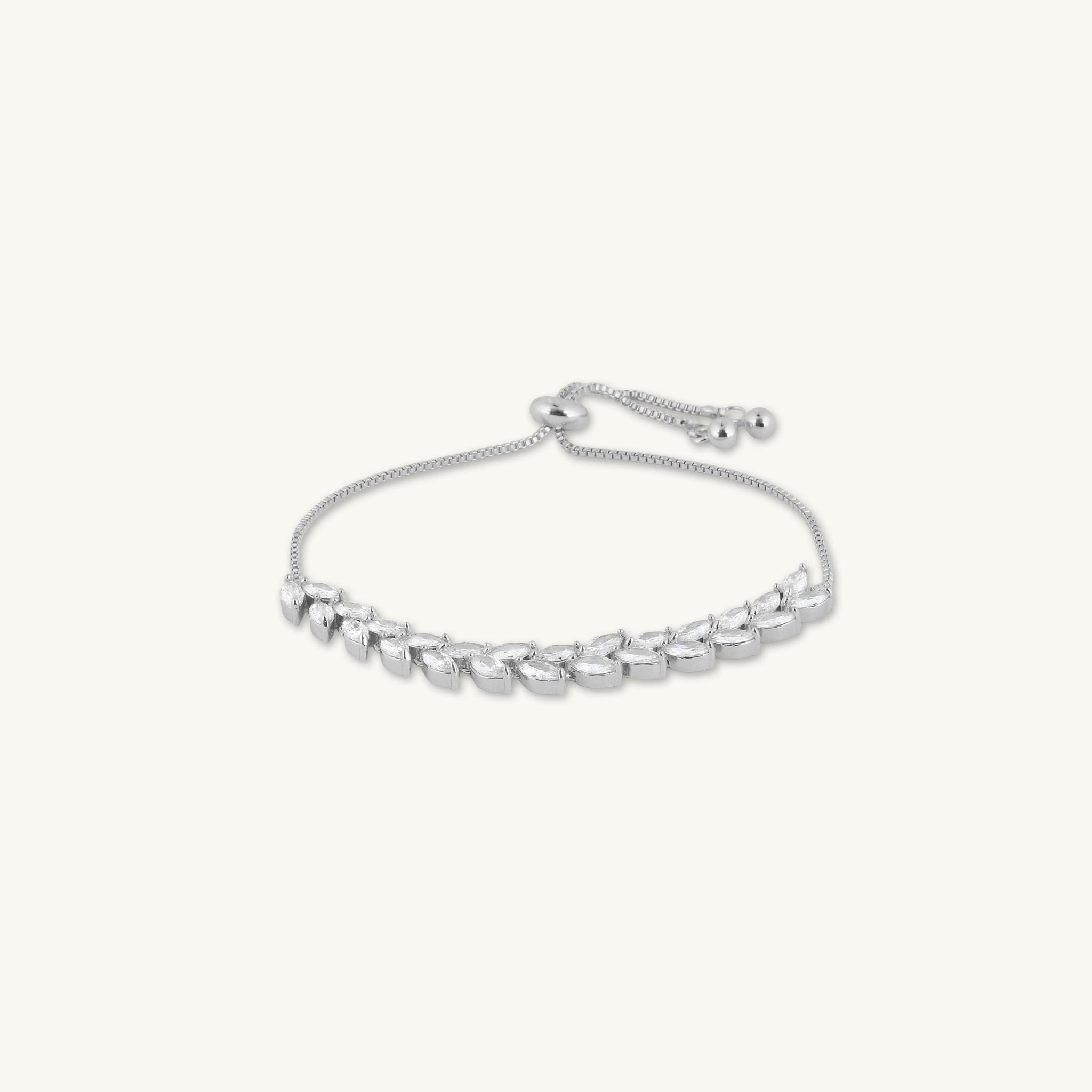Tilly Leaf Tennis Chain Bracelet - Camile & Stone