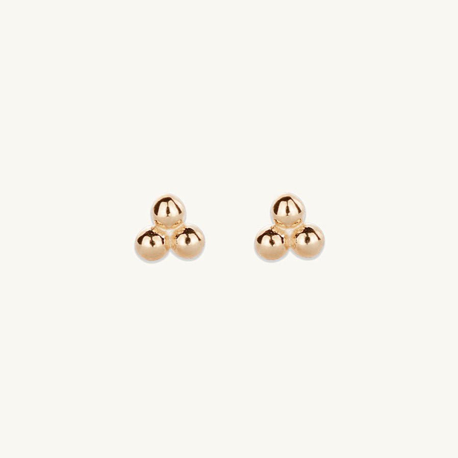Tiny Lotus Ball Stud Earrings - Camile & Stone