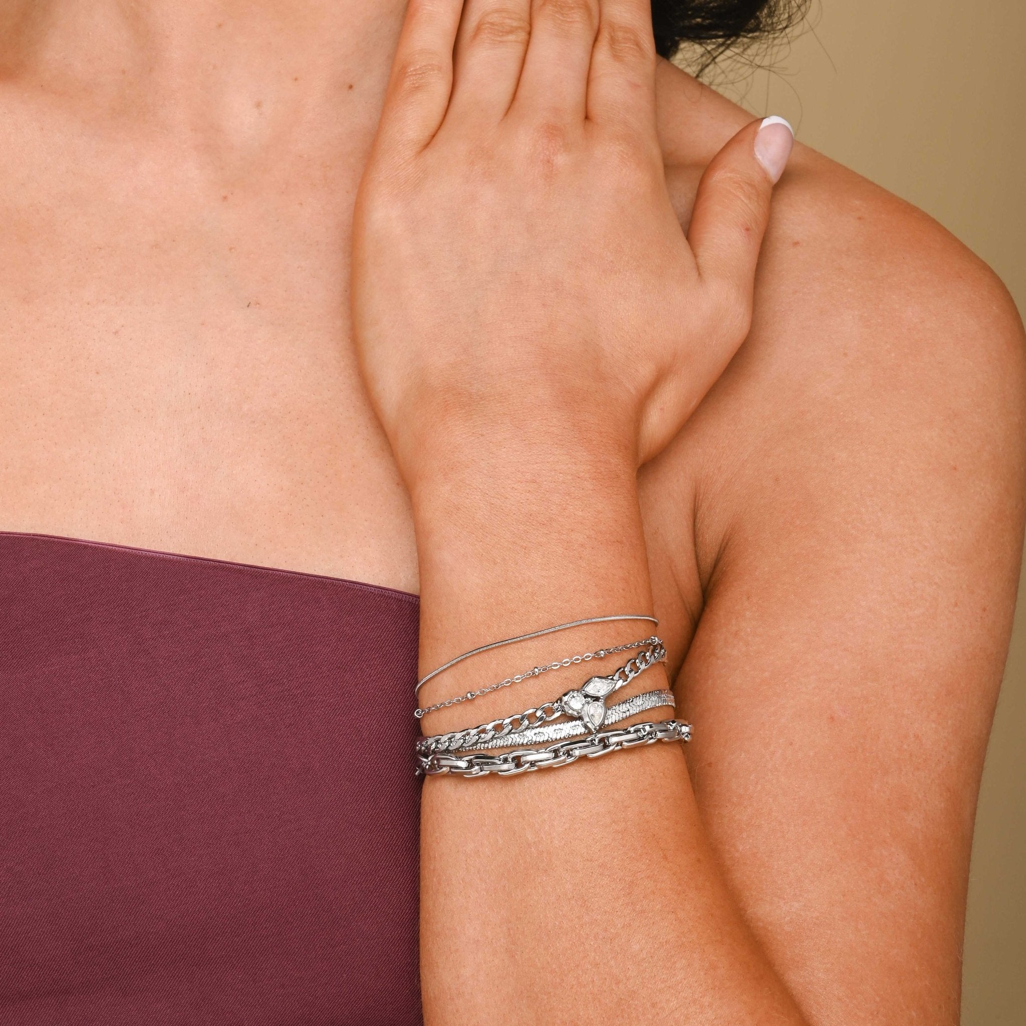 Trio Cluster Cuban Statement Bracelet - Camile & Stone