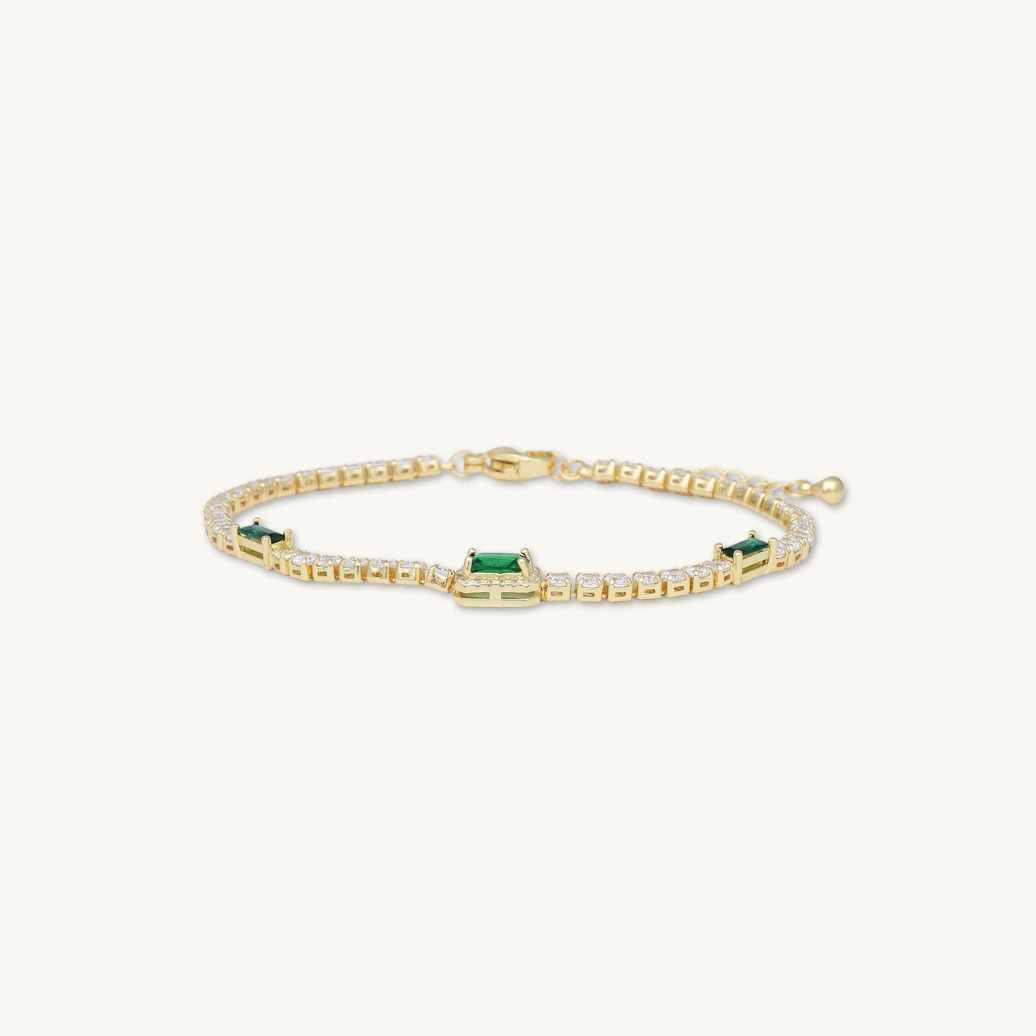 Trio Emerald Baguette Tennis Bracelet - Camile & Stone