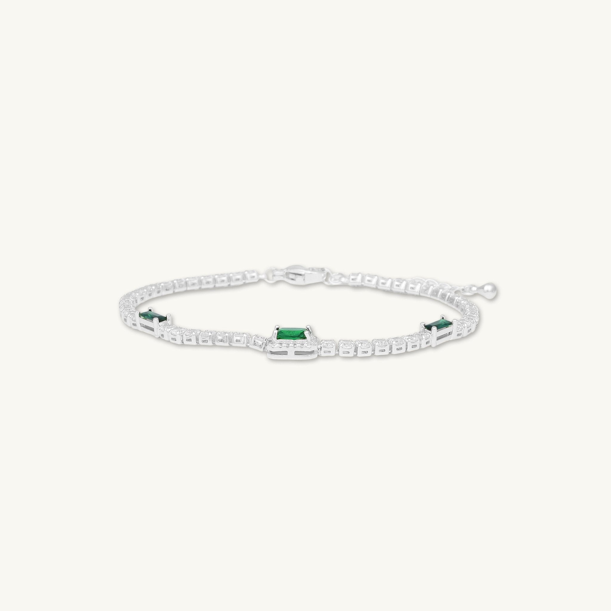 Trio Emerald Baguette Tennis Bracelet - Camile & Stone