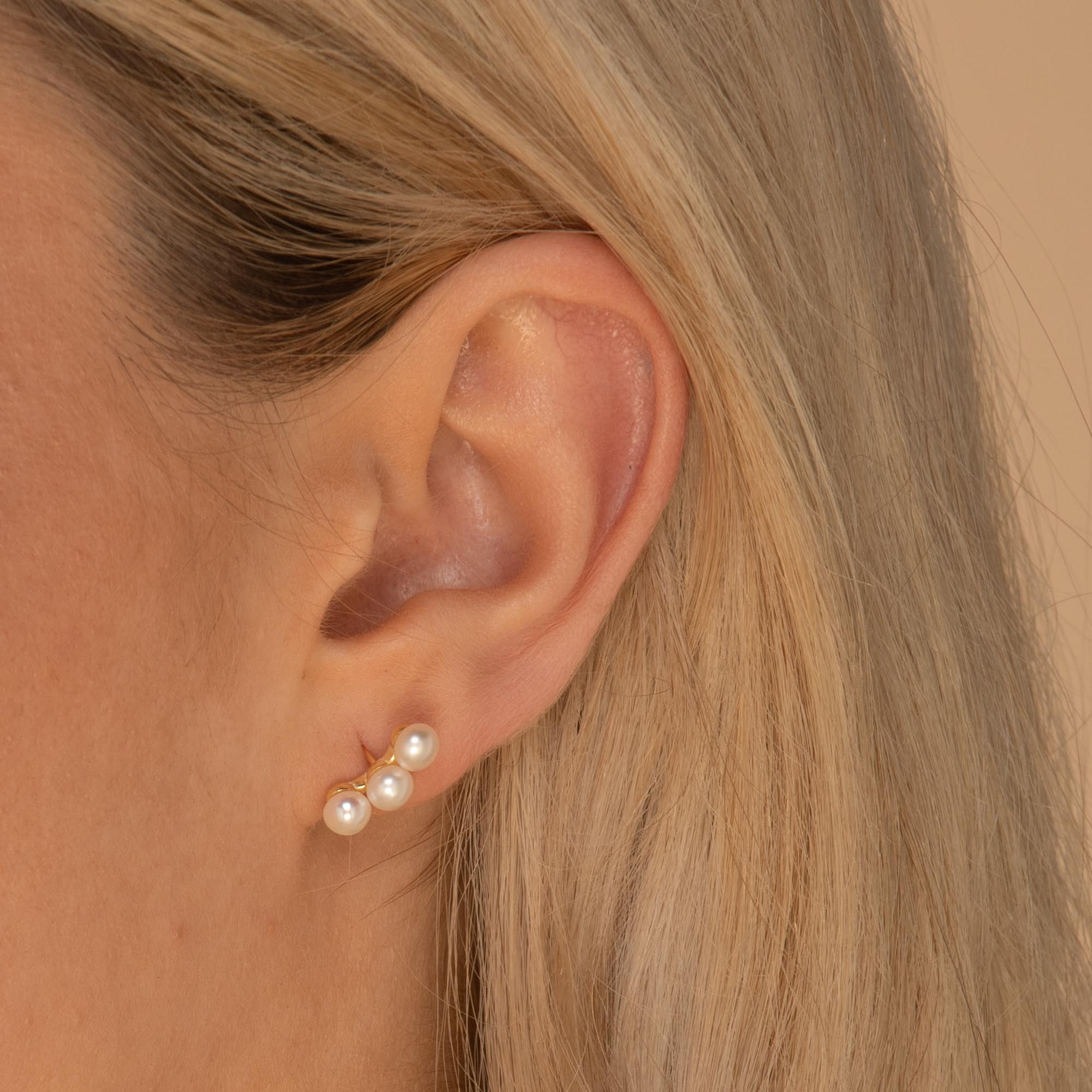 Trio Pearl Stud Earrings - Camile & Stone
