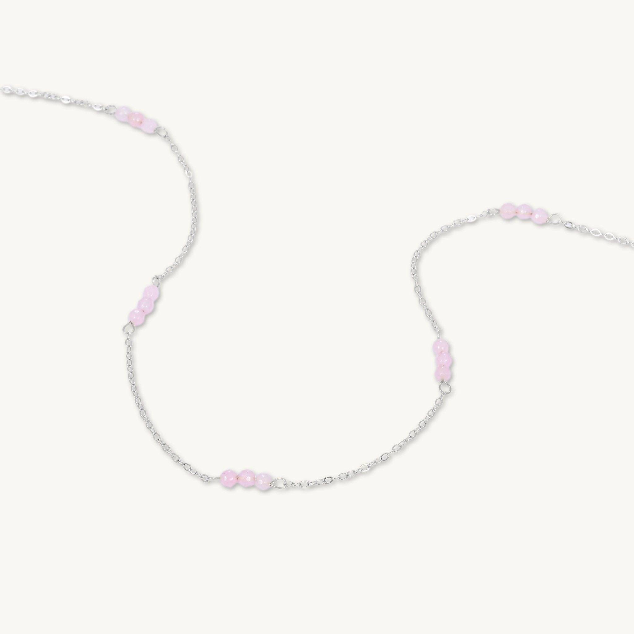 Trio Rose Quartz Satellite Chain Necklace - Camile & Stone