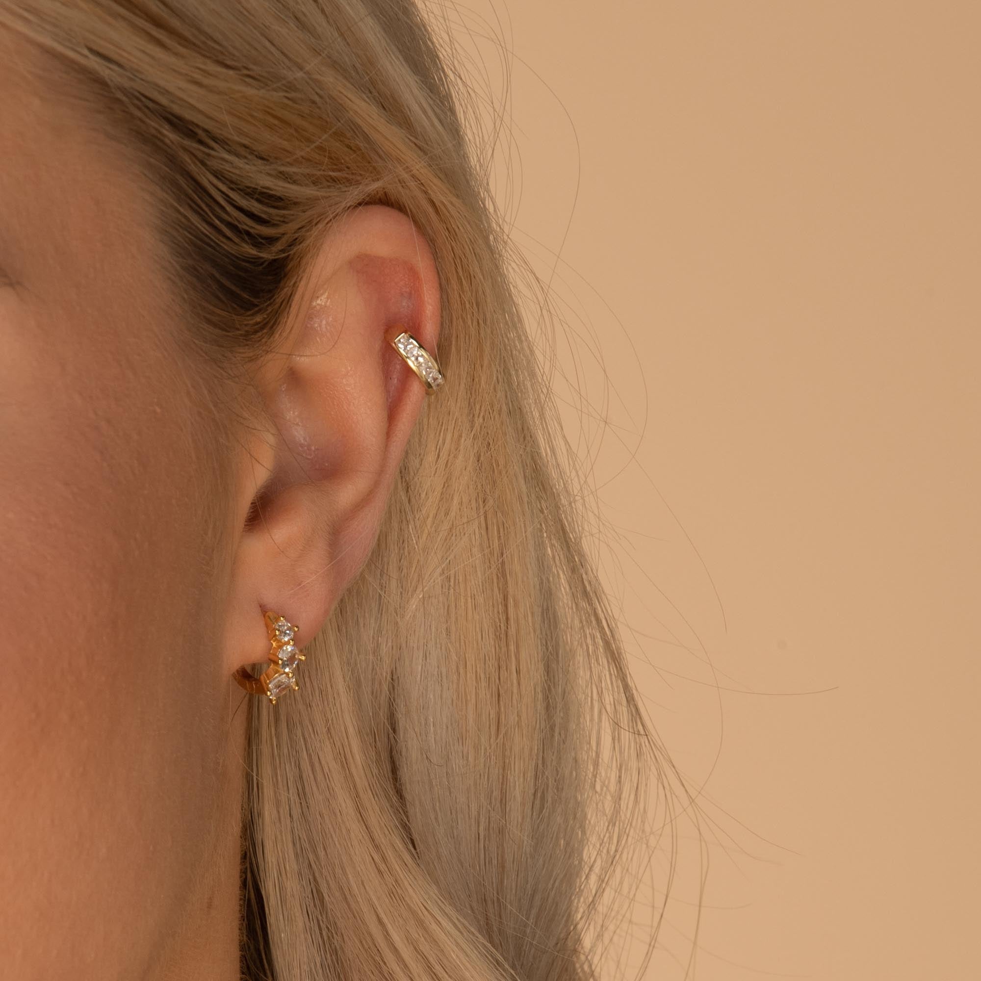 Trio Sapphire Huggie Earrings - Camile & Stone