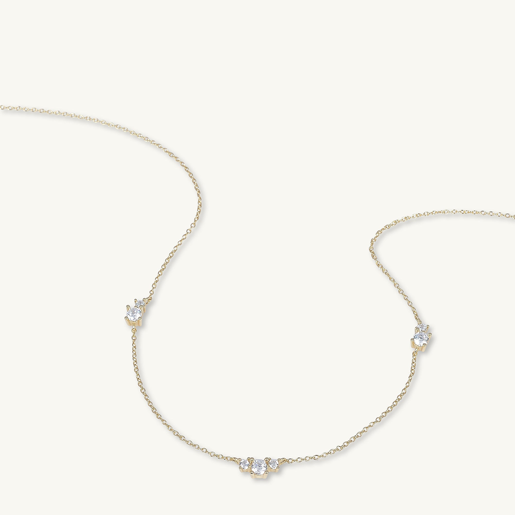 Trio Sapphire Station Chain Necklace - Camile & Stone