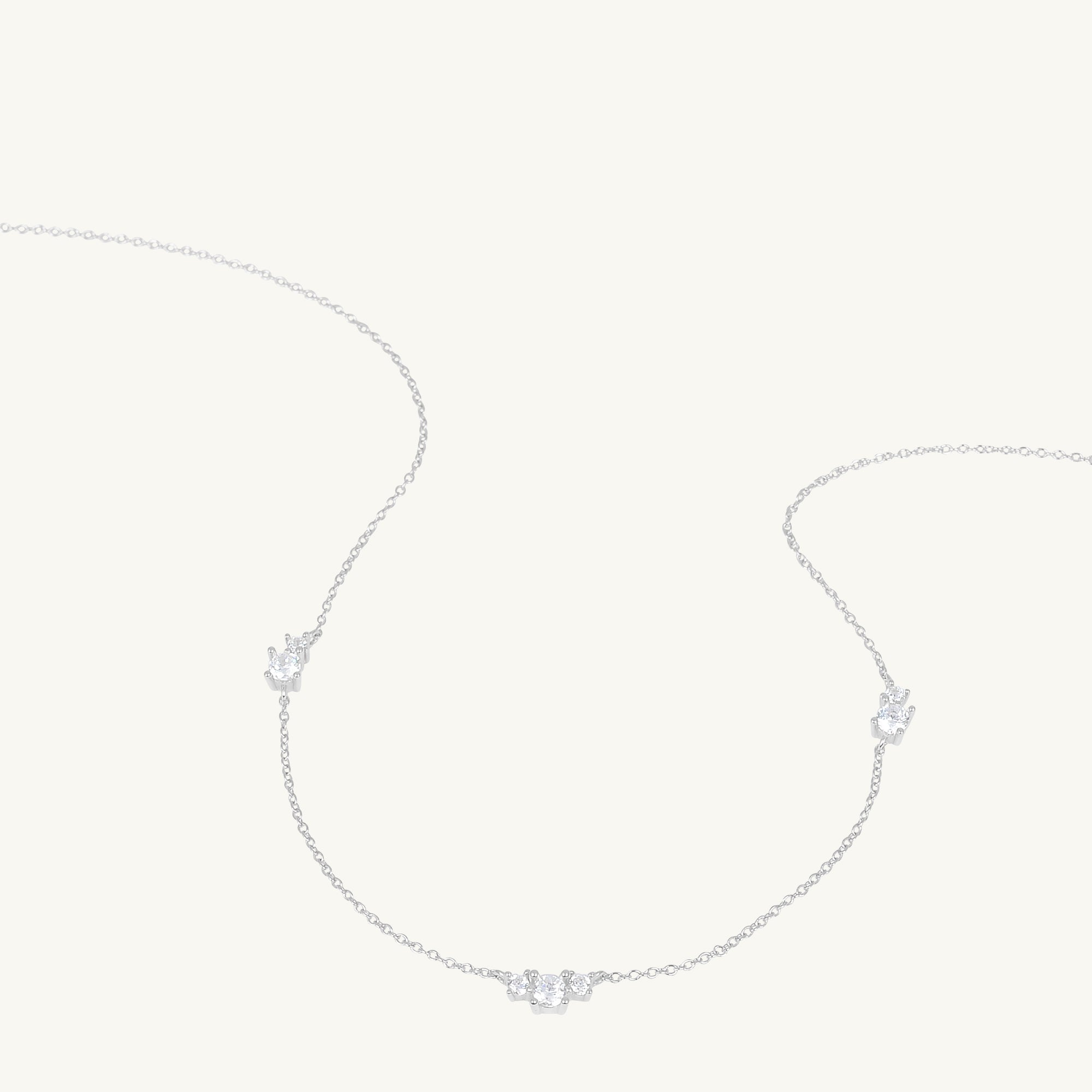 Trio Sapphire Station Chain Necklace - Camile & Stone