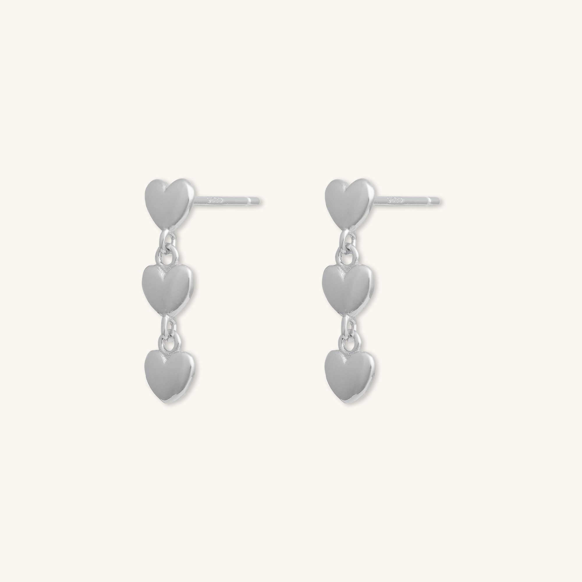 Triple Heart Stud Earrings - Camile & Stone