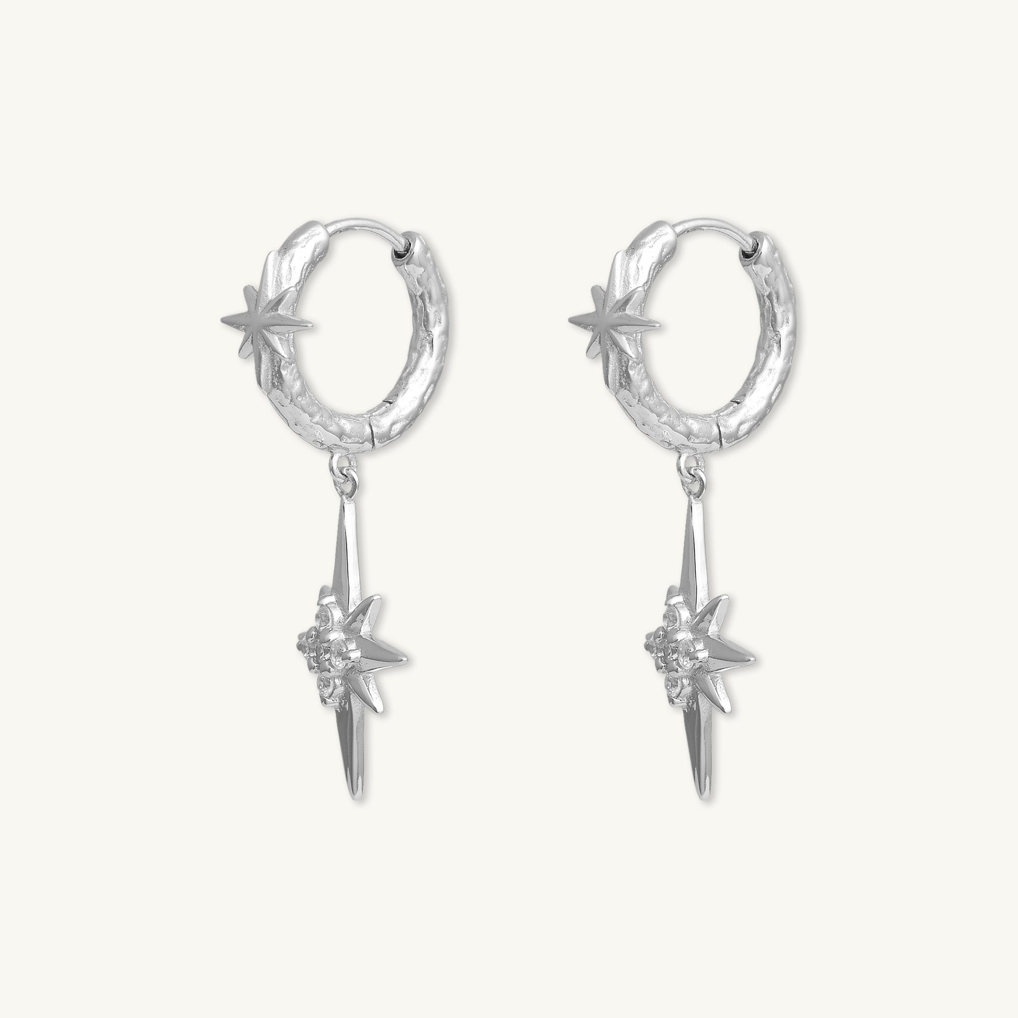 Twin North Star Sapphire Huggie Earrings - Camile & Stone