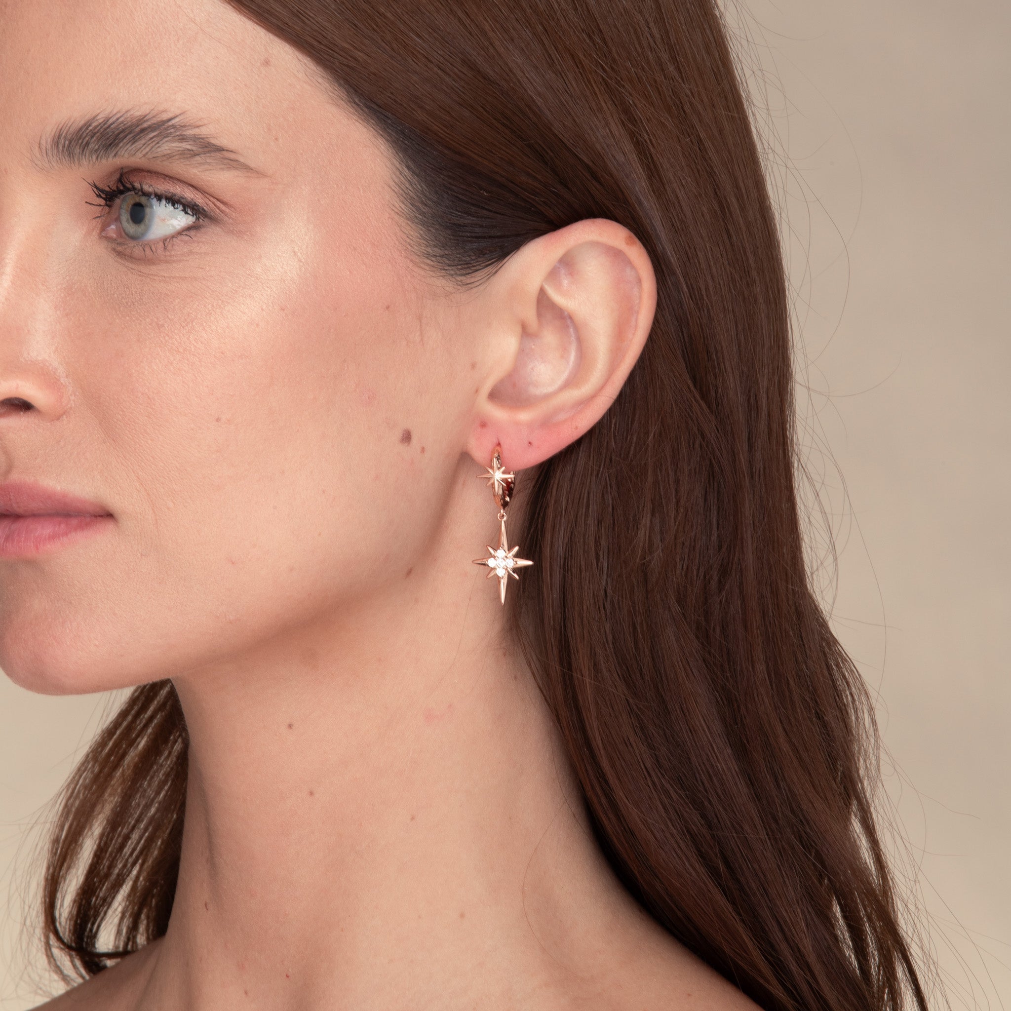 Twin North Star Sapphire Huggie Earrings - Camile & Stone