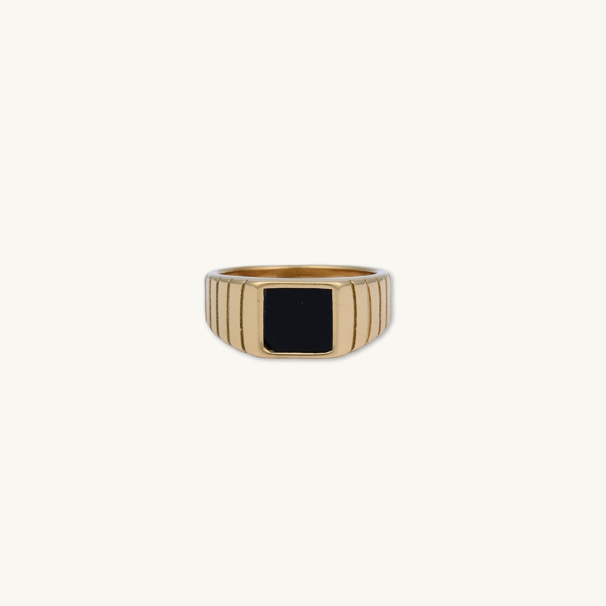 Unisex Black Signet Statement Ring - Camile & Stone